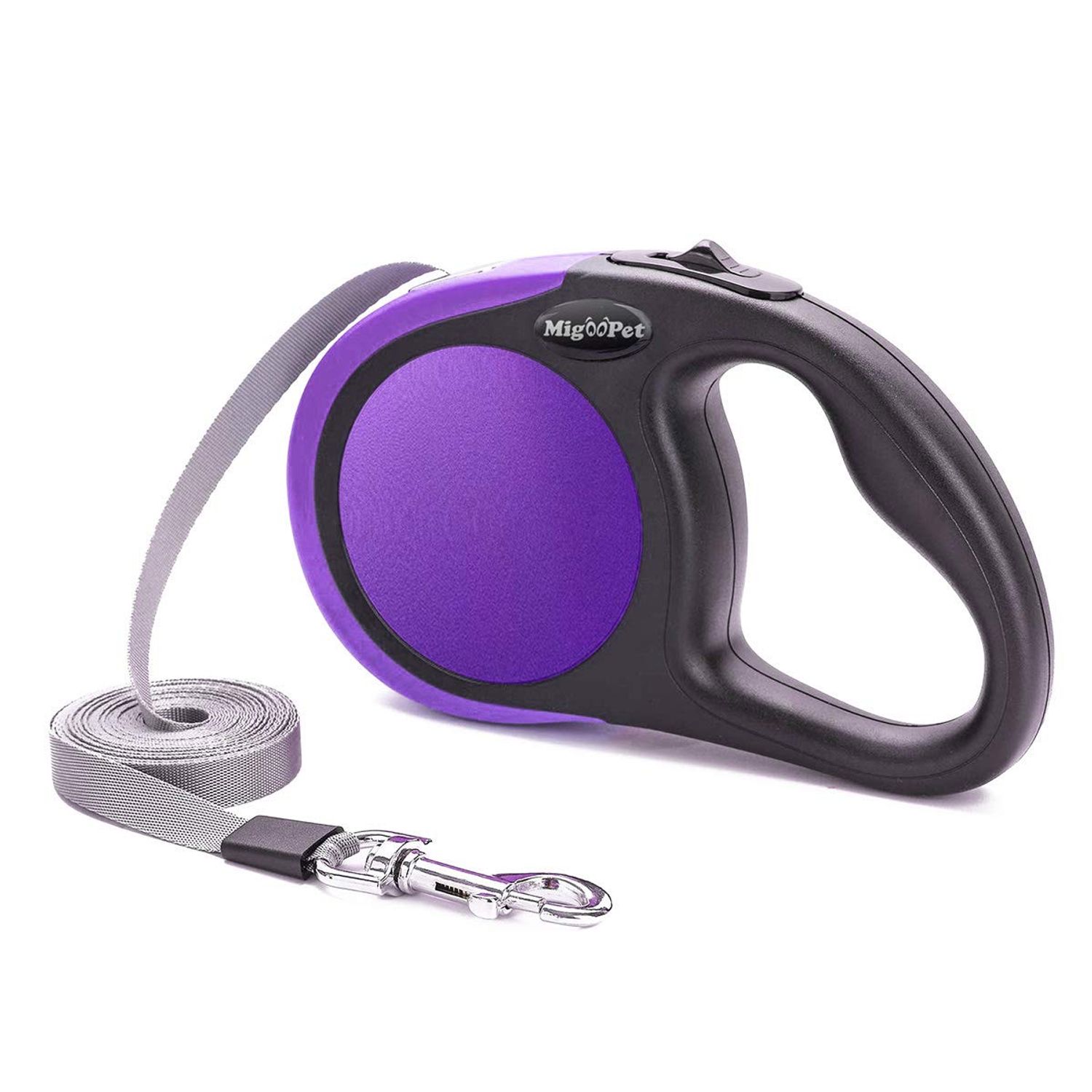 Heavy Duty Retractable Dog Leash-16ft Strong & Durable Walking Leash for S to L Dogs up to 45/115 lbs, Upgraded Lock System, Non Slip Grip, Tangle Free (Medium-Large Sized Dogs, Purple)