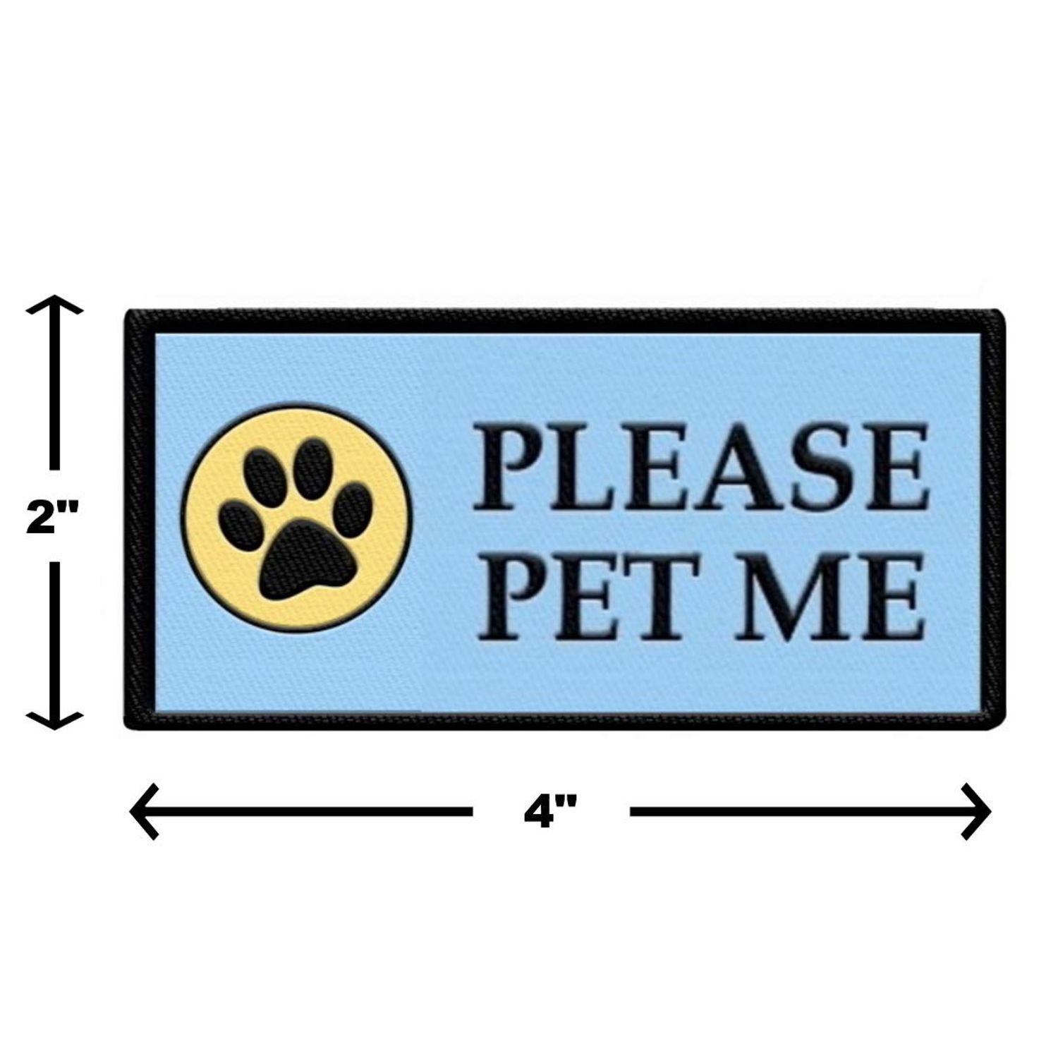 WORKINGSERVICEDOG.COM Please Pet Me - Sew On Patch for Service Dog Vest or Harness