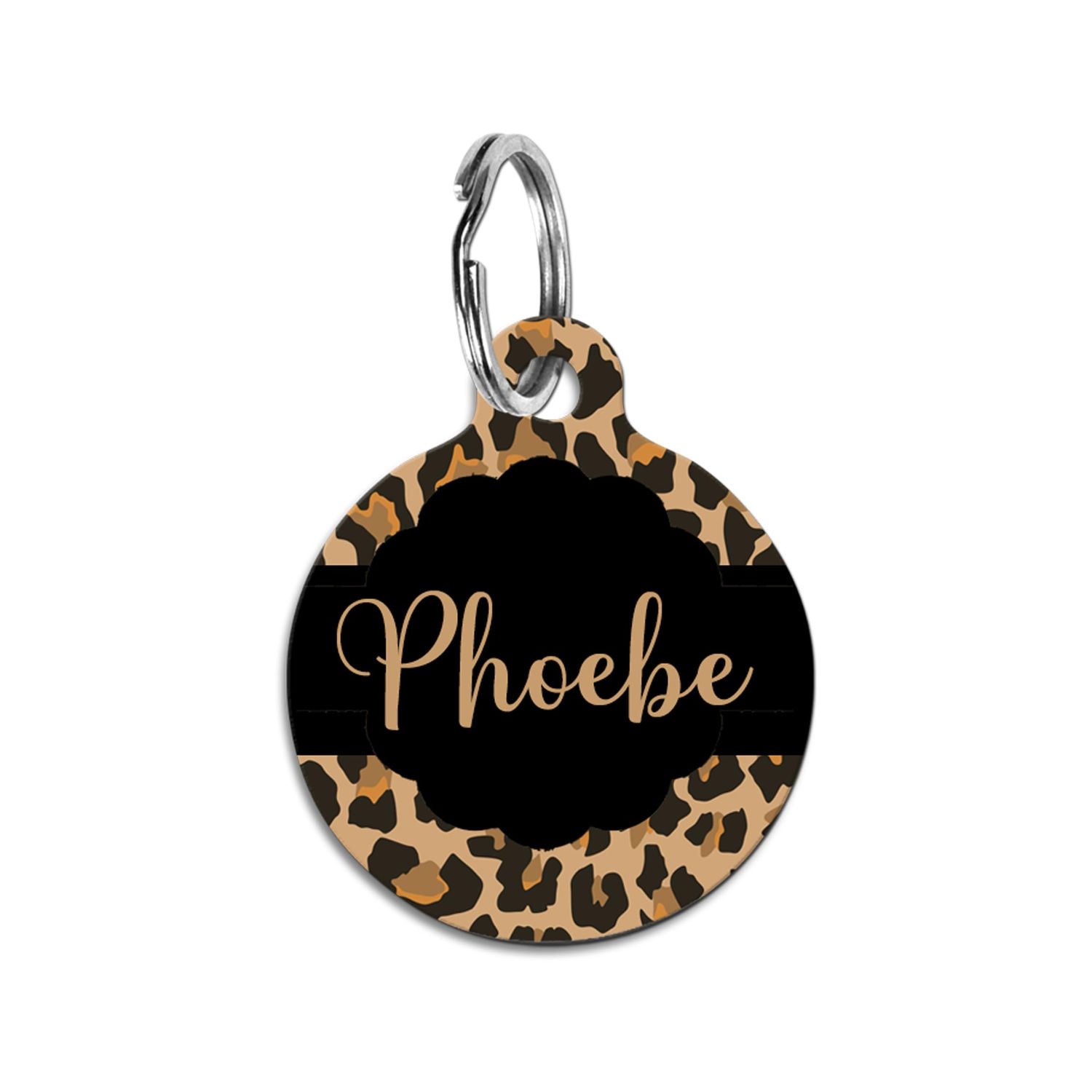 Cheetah Leopard Personalized Custom Pet ID Tag Animal Print Charm for Cats and Dogs