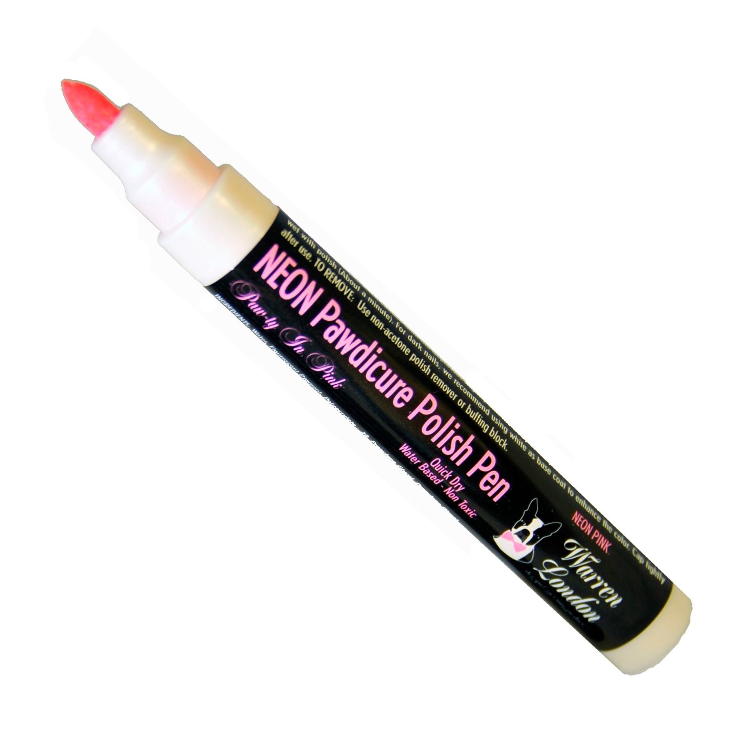 Warren London Pawdicure Dog Nail Polish Pens | Quick Dry, Low Odor, Non-Toxic Dog Accessories | Ideal for Dog Birthday, Dog Costume | Made in USA | 13 Colors | Neon Pink