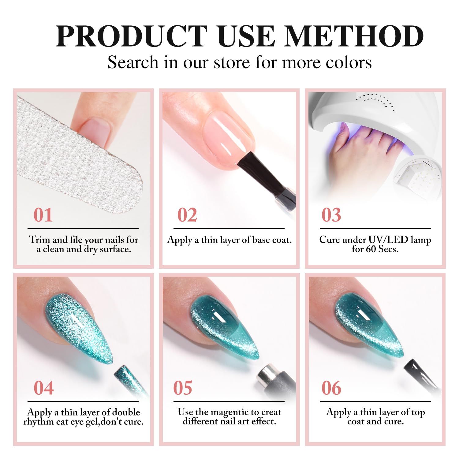 Double Rhythm Jelly Glass Cat Eye Gel Polish with Magnet 15ML Holographic Glitter Shimmer Translucent Sheer Color Magnetic Nail Polish Salon DIY at Home (Jelly Pink Orange-MC1102)