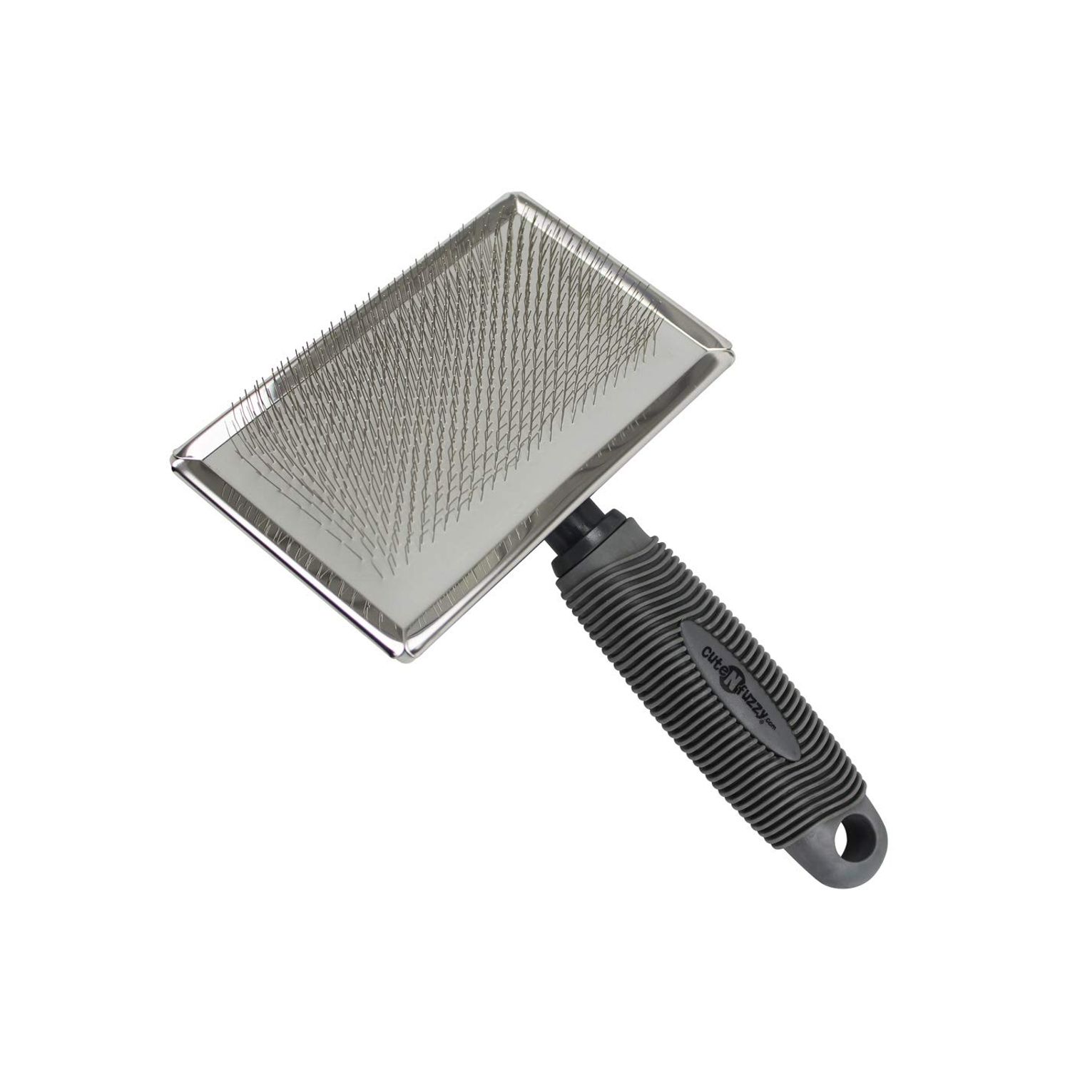 cuteNfuzzy Premium Pet Slicker Brush, Grey, Large