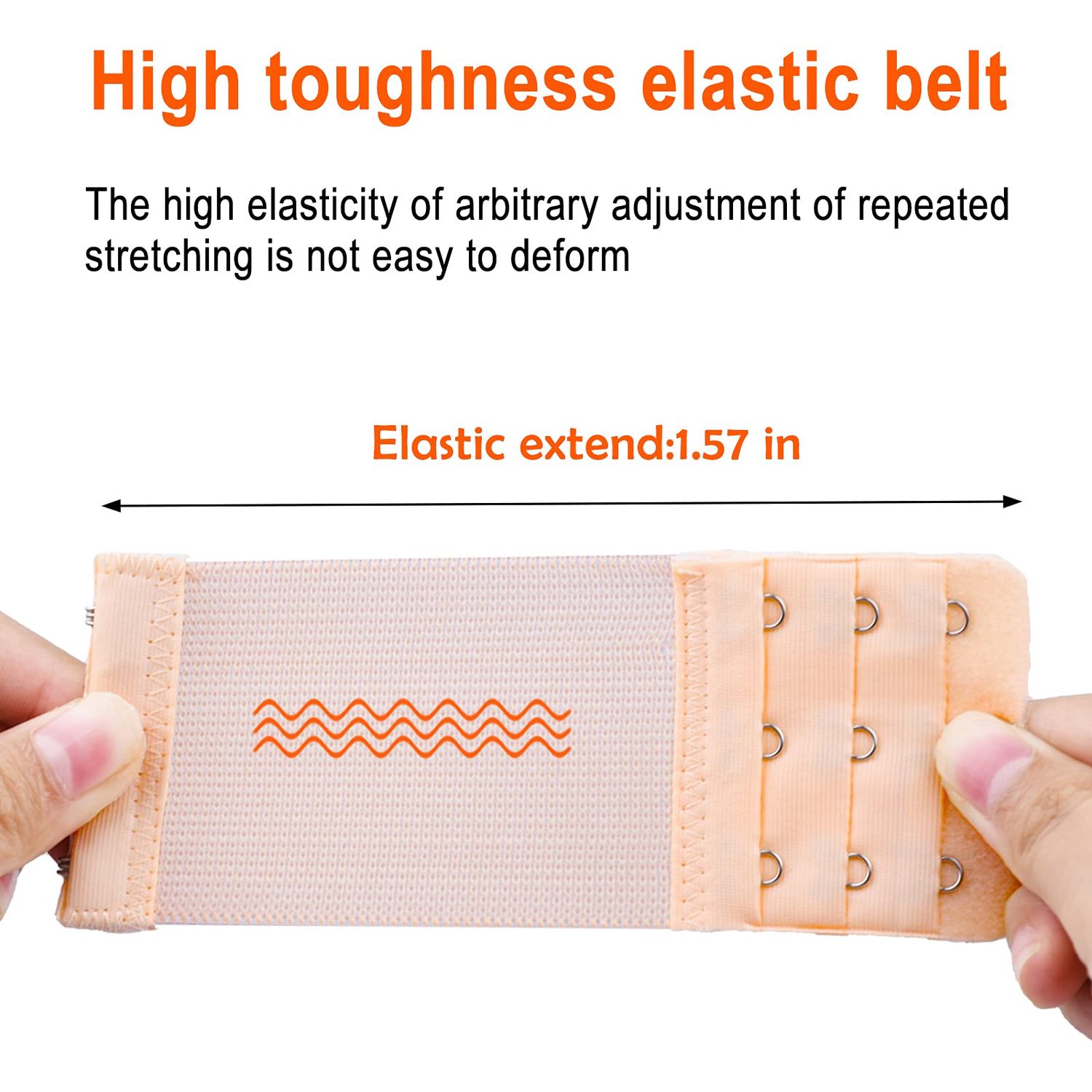 Tiousoni 6 Pieces Women's Bra Extenders 2 Hook / 3 Hook Comfortable Stretchy Bra Extension Strap (Black, White, Nude)