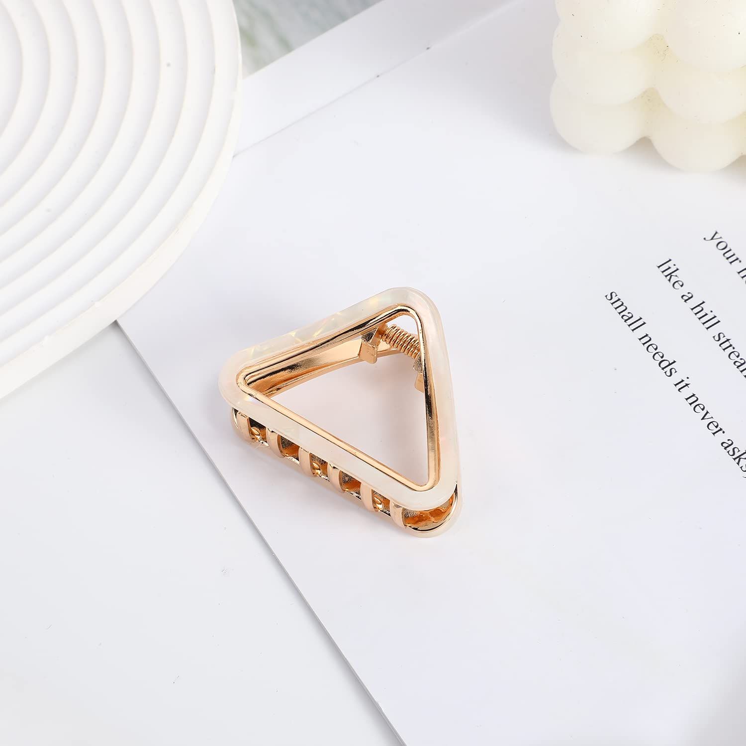 Kolifu Metal Hair Clips for Women Hair Claw Clips Medium for Thick Hair 3 Pack (Acetic acid+pearl+glossy) (KLF220518-3PCS MIX)