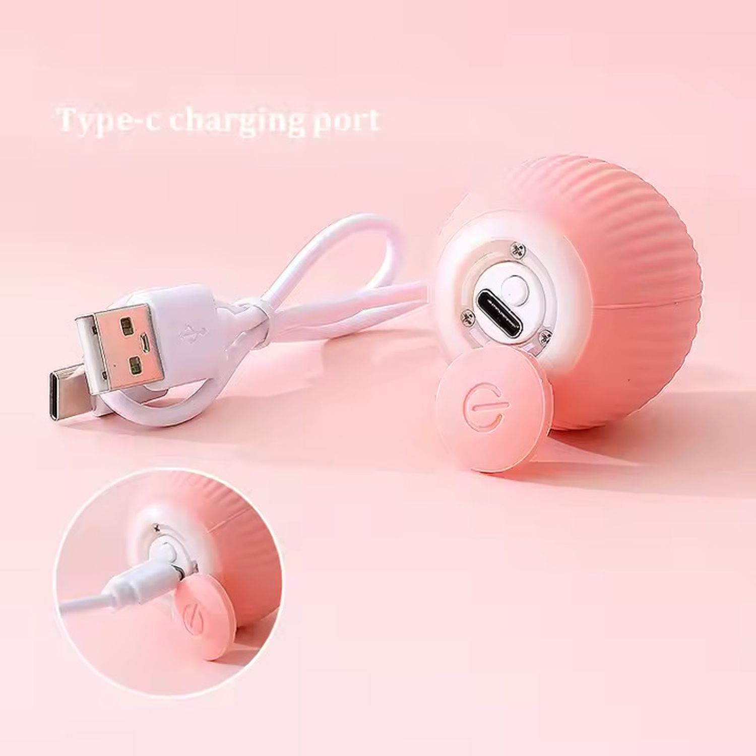 Smart Cats Ball Toys Rolling Ball Interactive Cat Toy Electric (1Pcs)(PINK) New