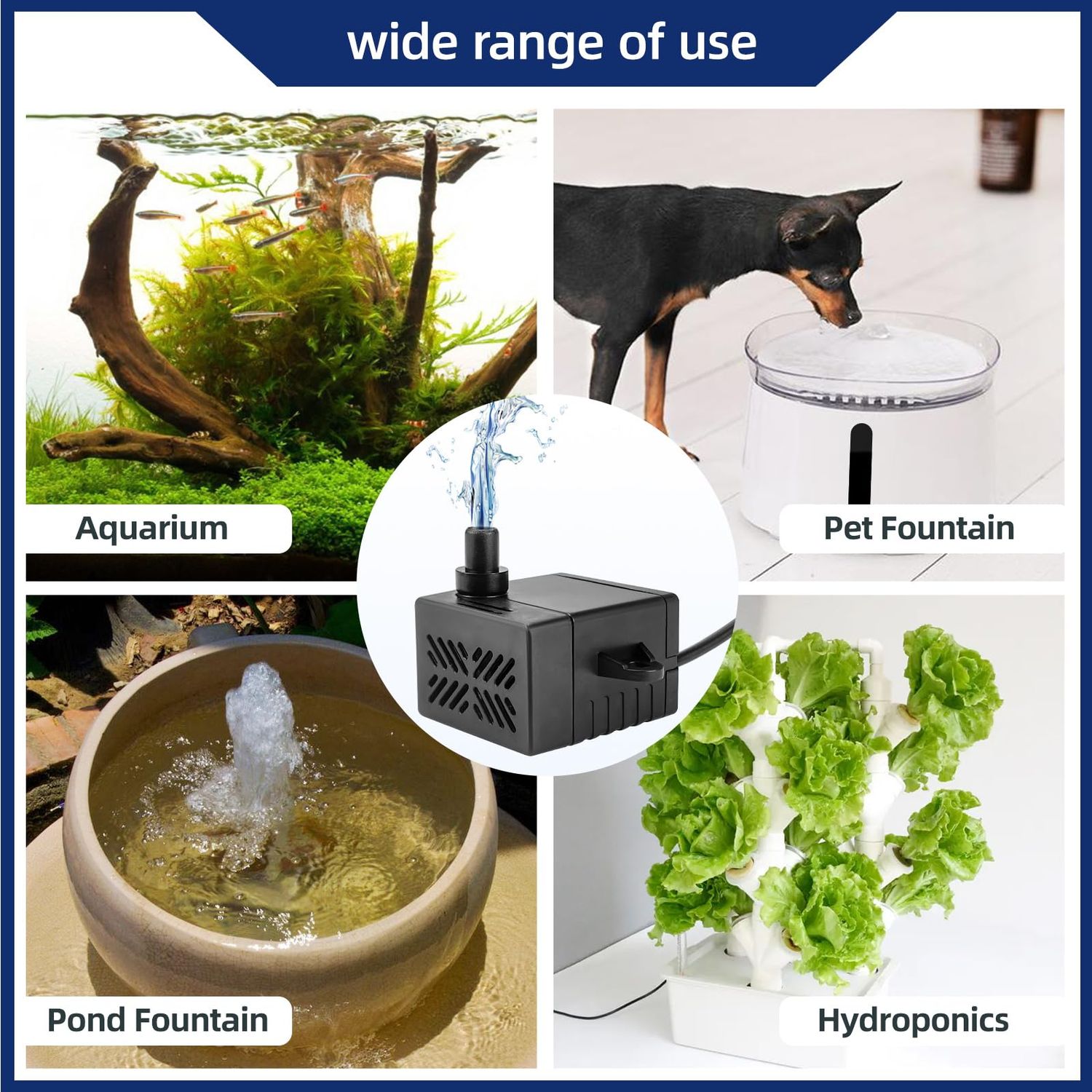 Wedoelsim 80GPH 5W Small Water Pump for Fountains: Low Noise, Compact, and Convenient Design for Small aquariums, fish tanks, pet water dispensers, desktop fountains, and other similar equipment