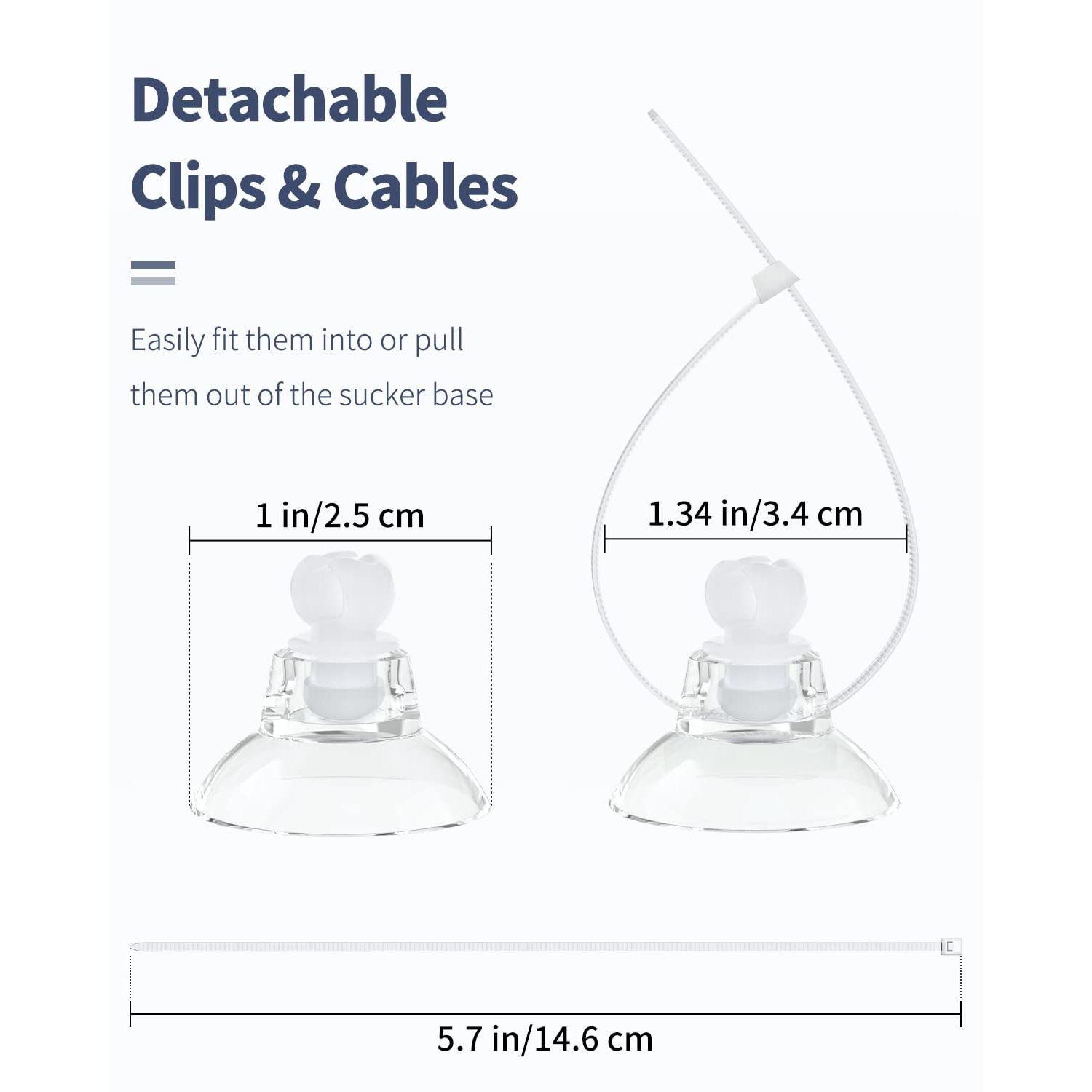 Pawfly 20 Pack Aquarium Suction Cups with Clips and Adjustable Zip Ties Cables Fish Tank Tools for Binding Moss Holding Airline Tubing Decorations Shrimp Nests and Reptile Hammocks