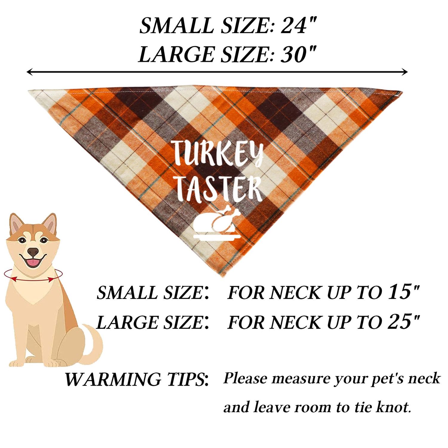 STMK 2 Pack Thanksgiving Day Dog Bandanas, Dog Holiday Fall Thanksgiving Bandanas Scarf for Small Medium Large Dogs (Large, Happy Leg Day & Turkey Taster)