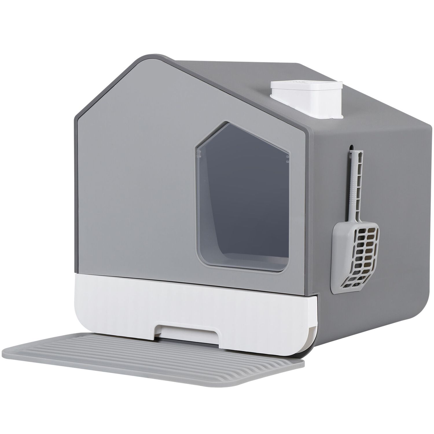 Cat Litter Box with Litter Mat and Scoop Anti- Splashing Easy Clean Odor Control