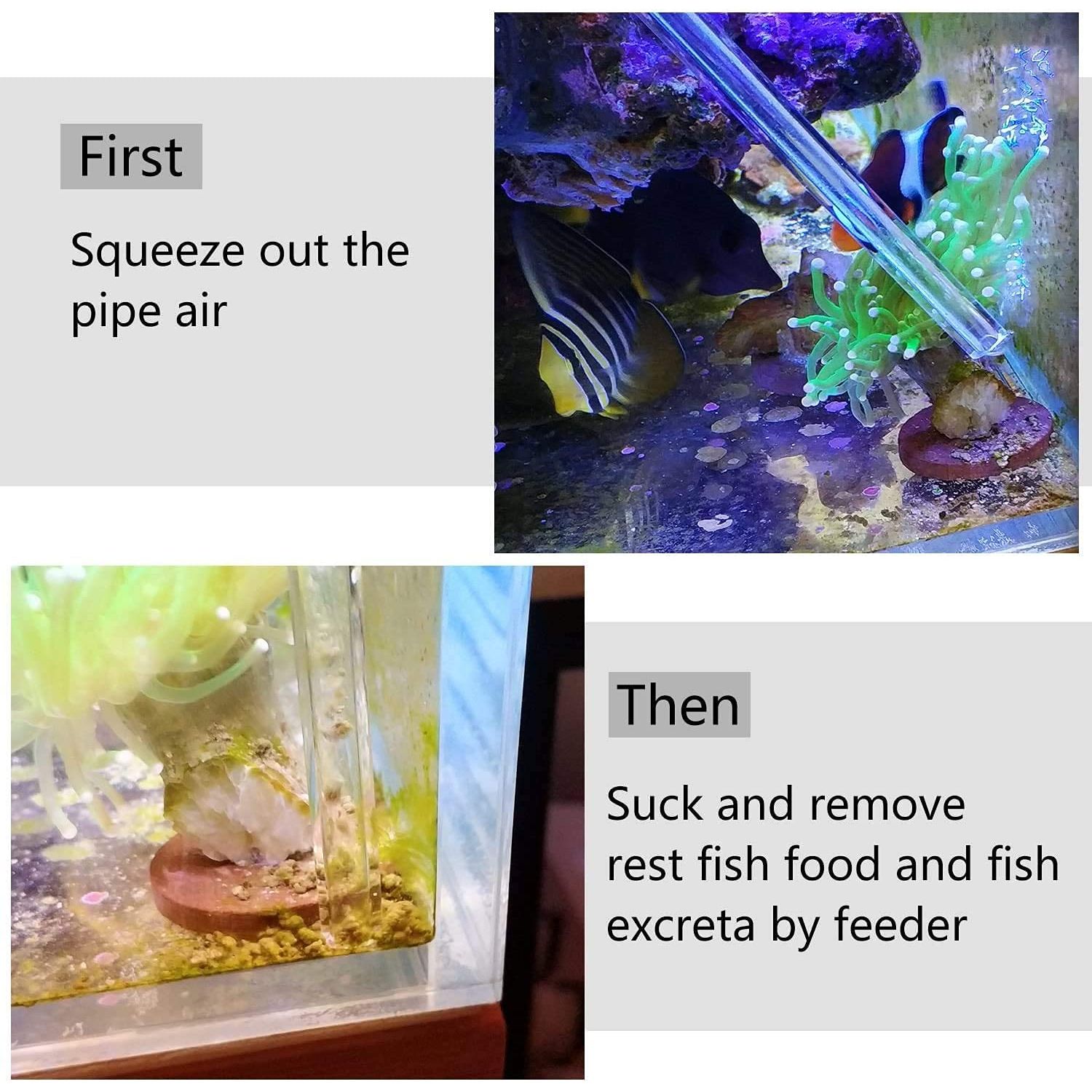 Aquarium Choice Coral Feeder Long Syringe Reef Feeder SPS HPS Marine Reef Coral Feeder Tool Fish Excreta Cleaner (2 Units Coral Feeder and 2 Units Tweezers)
