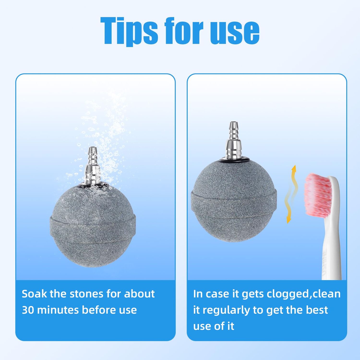 AQUANEAT Pond Air Stone 2 Inch, Long Lasting Aerator Oxygen Diffuser, Air Pump Accessories for Aquarium, Fish Tank, Hydroponics, Ponds and DWC Reservoirs 4 Pack