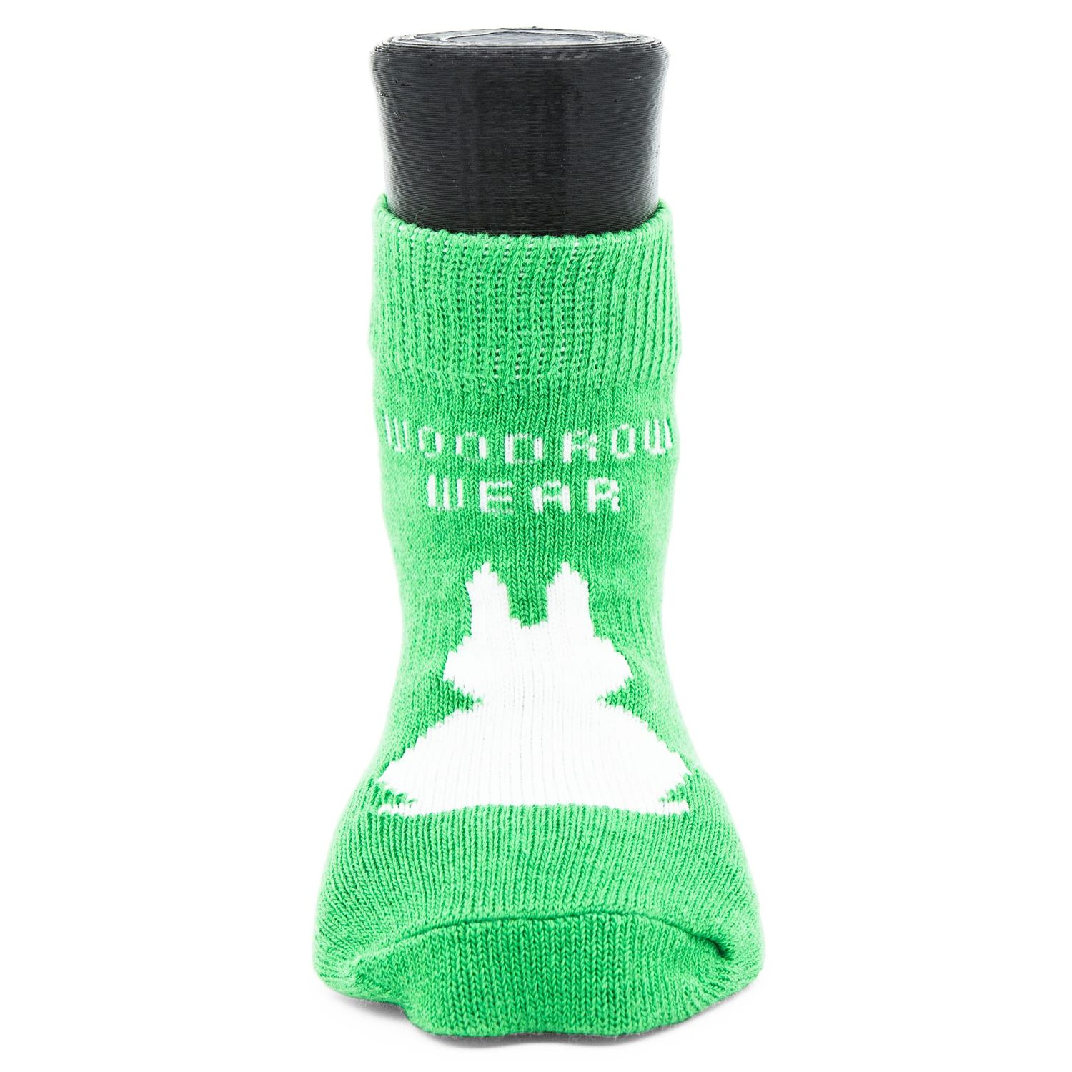 Woodrow Wear, Power Paws Original Dog Socks, Green with a White Bunny, XL, Fits 95-130 pounds