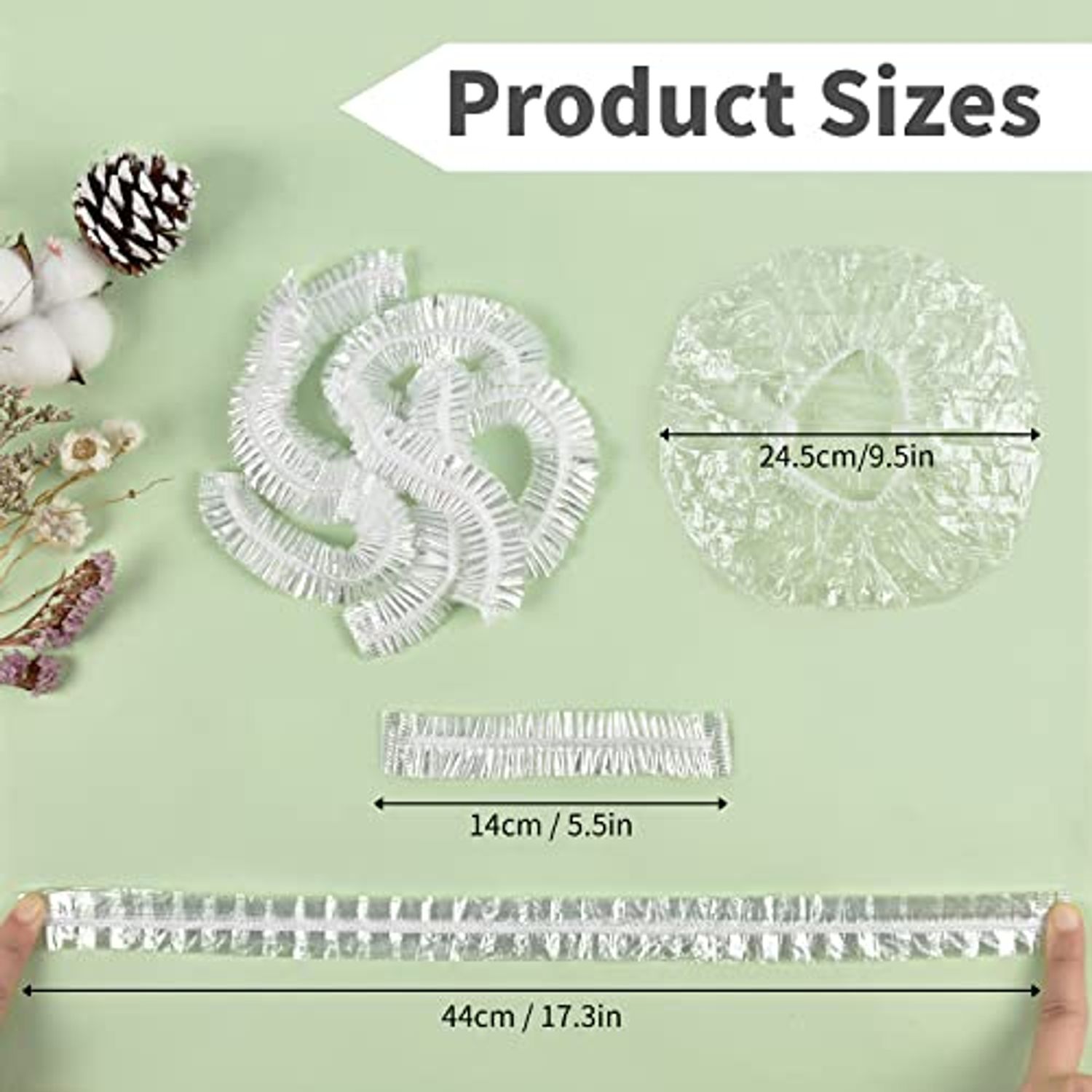 Shower Caps, MORGLES 100 PCS Clear Plastic Hair Caps Waterproof Disposable Shower Caps Plastic Hair Bath Caps Shower Caps Bulk for Women Hair Salon Home Use