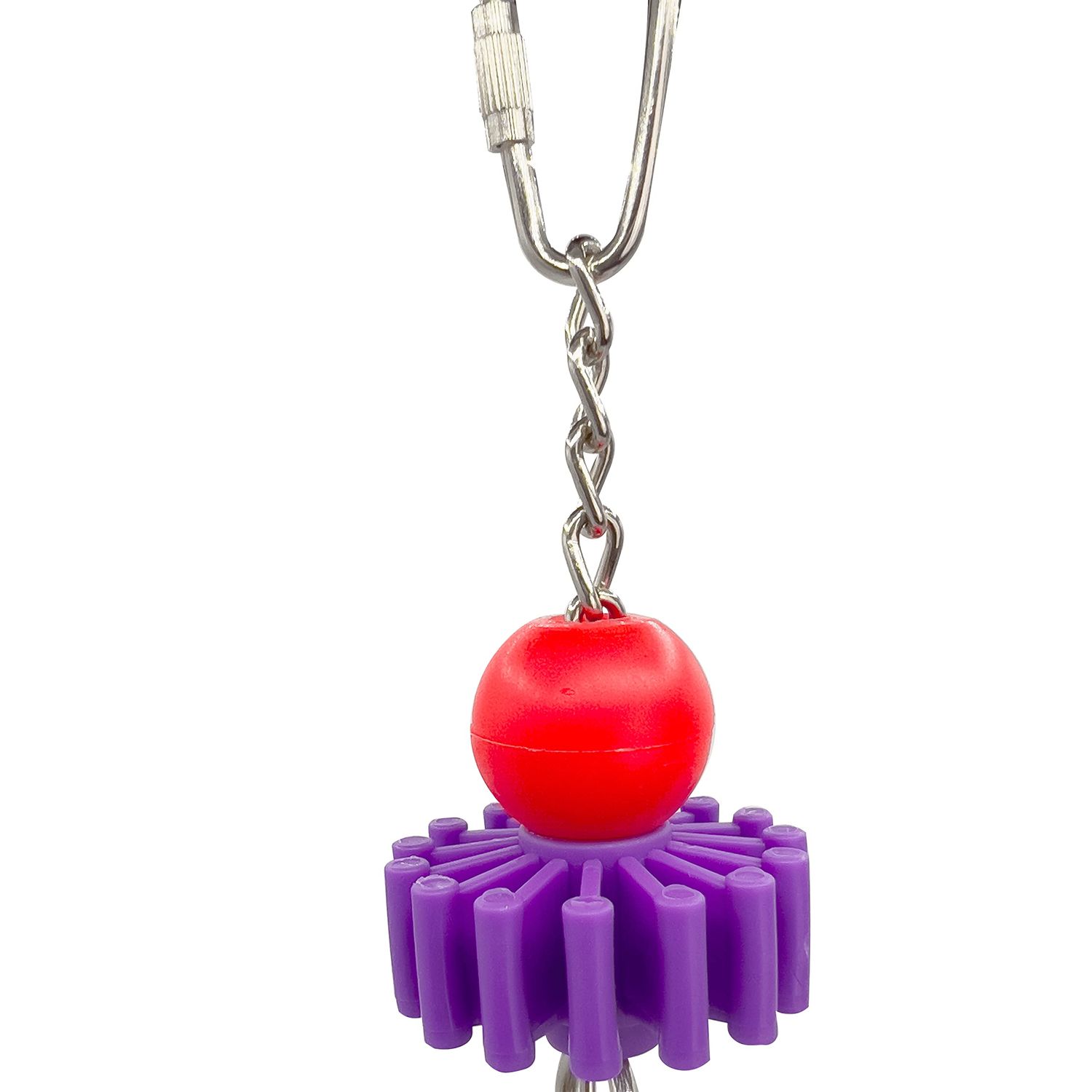 Mandarin Bird Toys 1020 Paci Spoon Beater by M&M Handcrafted Pleasantly Noisy Hanging Bird Toy, Shiny Stainless Steel Spoons, Beautiful Acrylic Pacifiers, Perfect for Small Pets Budgie Finch Canary