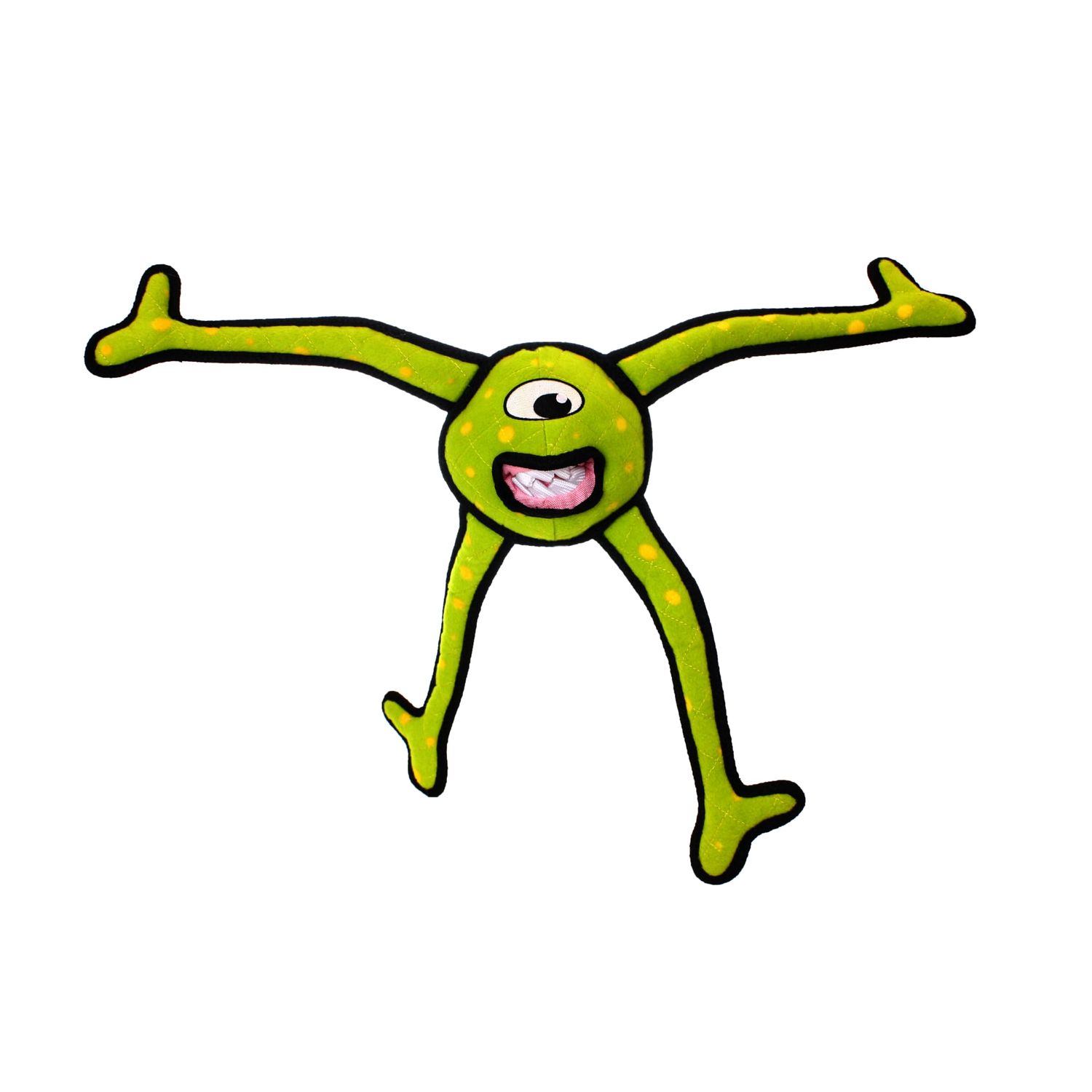 TUFFY - World's Tuffest Soft Dog Toy - Alien Green Legs - Multiple Layers. Made Durable, Strong & Tough. Interactive Play (Tug, Toss & Fetch). Machine Washable & Floats