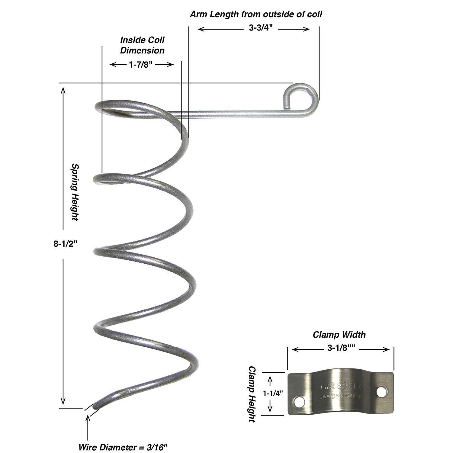 Automatic Chain Link Self Closing gate Closer. Adjustable Closing Tension, Outdoor Gate Spring, Works Great for Pool and Dog Gates or Any Chainlink gate – Made in USA
