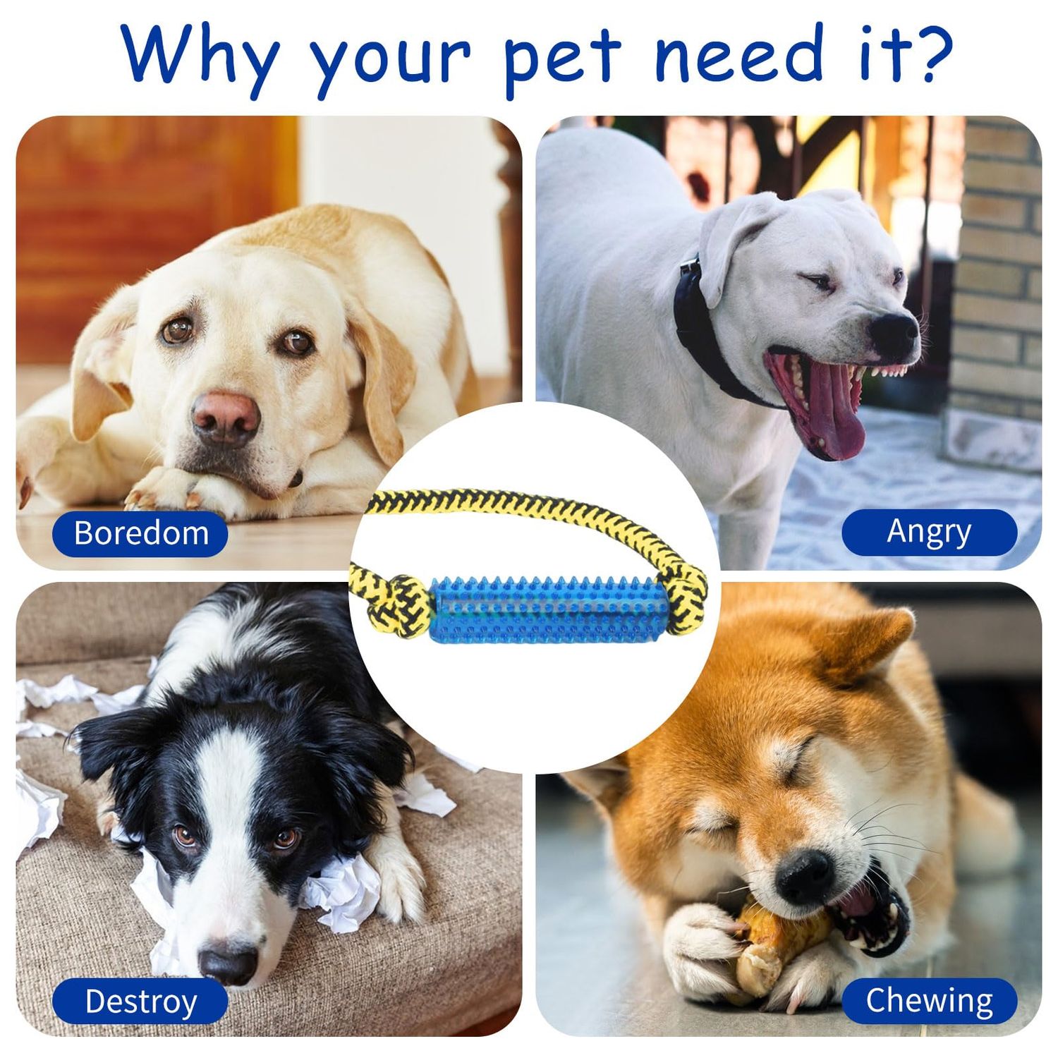ChengFu Interactive Dog Toys, Crate Training Aids for Puppies, Puppy Teething Toys,Peanut Butter Dog Food Treat Dispenser Toys