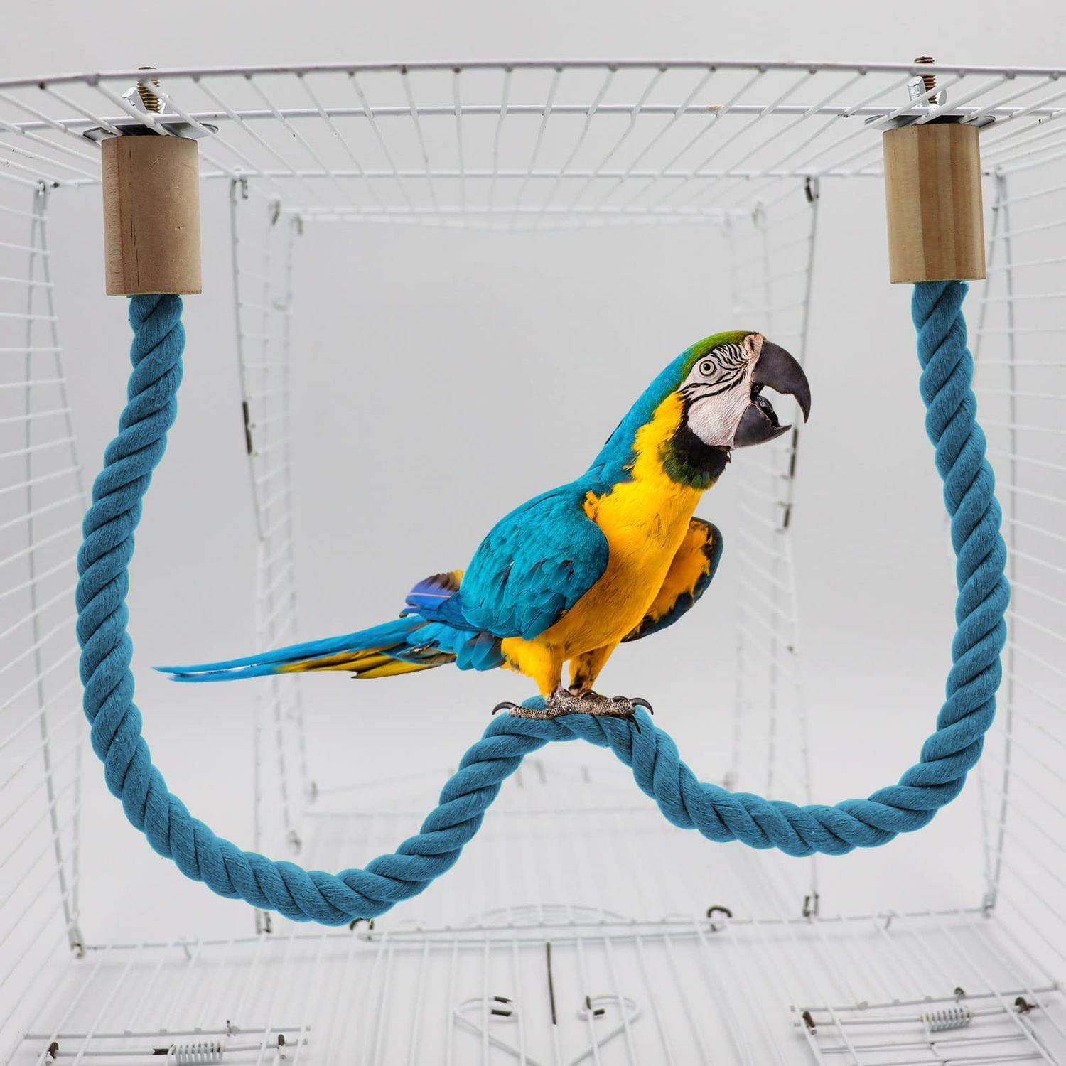 2 Pack Bird Rope Perch, Bird Rope Swing Perch, Bird Cage Stand Pole Accessories, Bird Standing Climbing Toy for Parrot Parakeet Budgies Cockatiels Lovebirds (39.37"/100 cm)