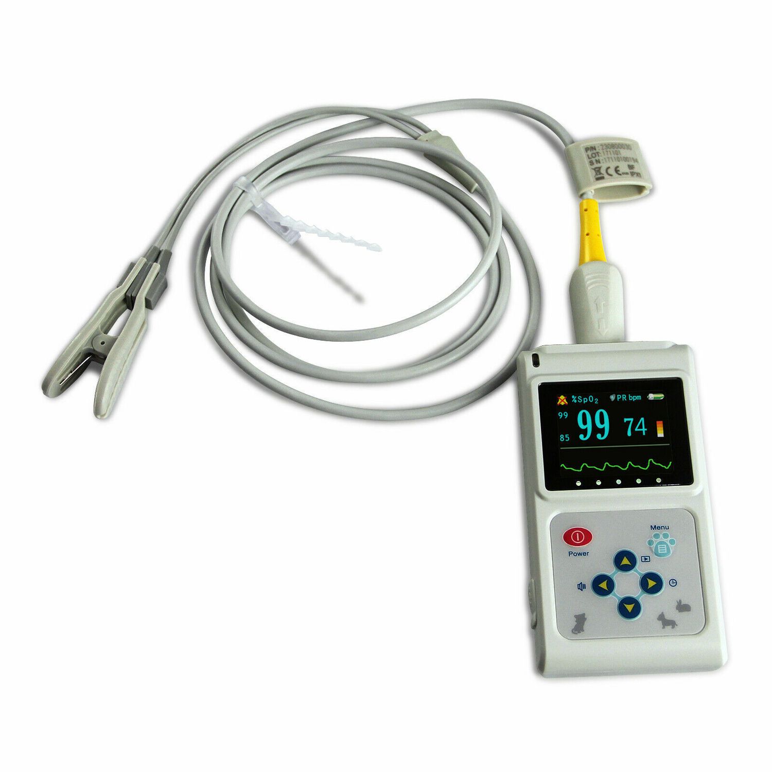 CONTEC CMS60D-VET Veterinary Pulse Oximeter Spo2 Probe PR Monitor Color Display
