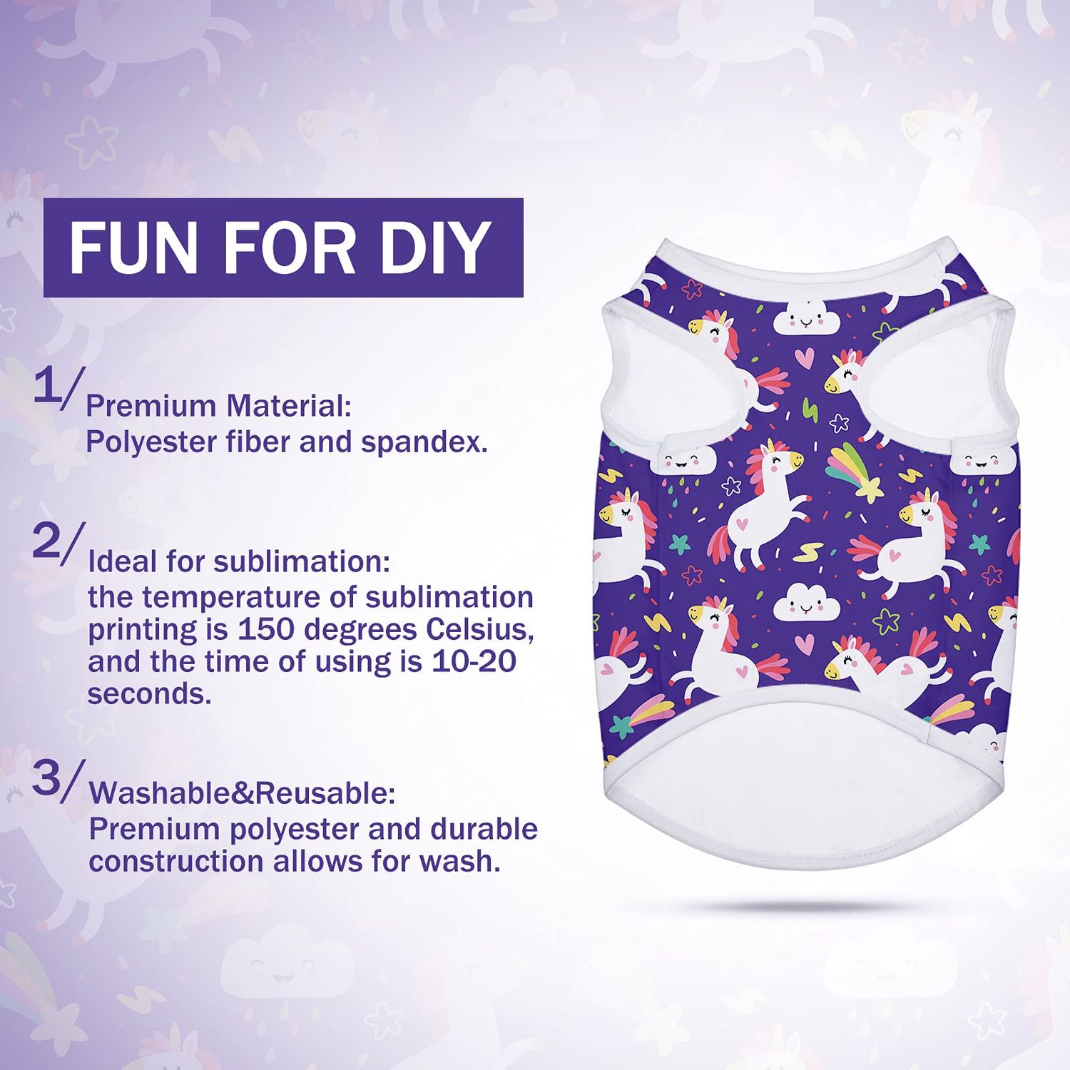 8 Pieces Sublimation Blank Dog Shirt, Heat Transfer Dog Apparel Pajamas, Heat Press Lightweight Puppy Vest, Cool Breathable Clothes for Small Medium Wearing(S)