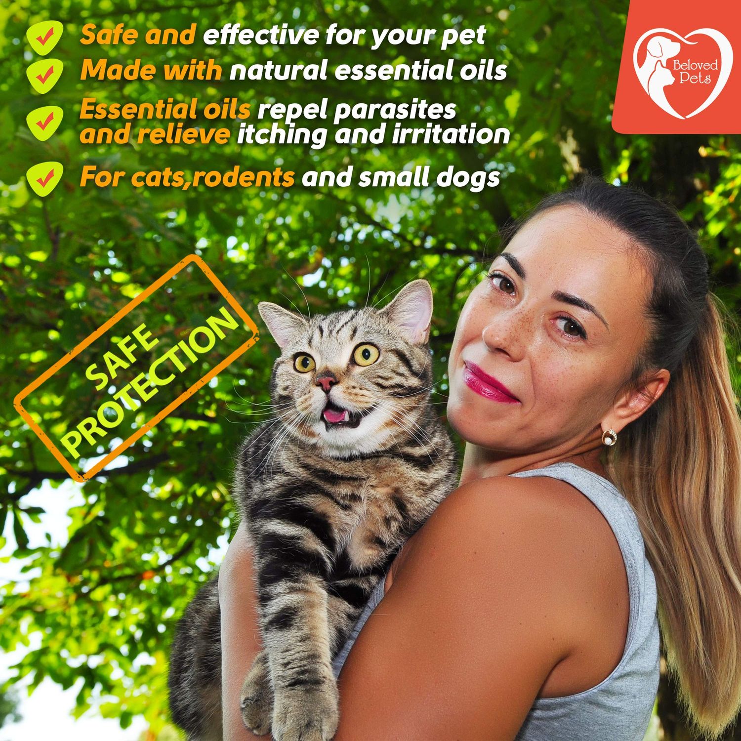 Flea and Tick Prevention for Small Dogs & Cats, Rabbits - Natural Flea Treatment & Pest Control - Topical Flea & Mosquito Repellent for Puppy and Kitten - All Pets