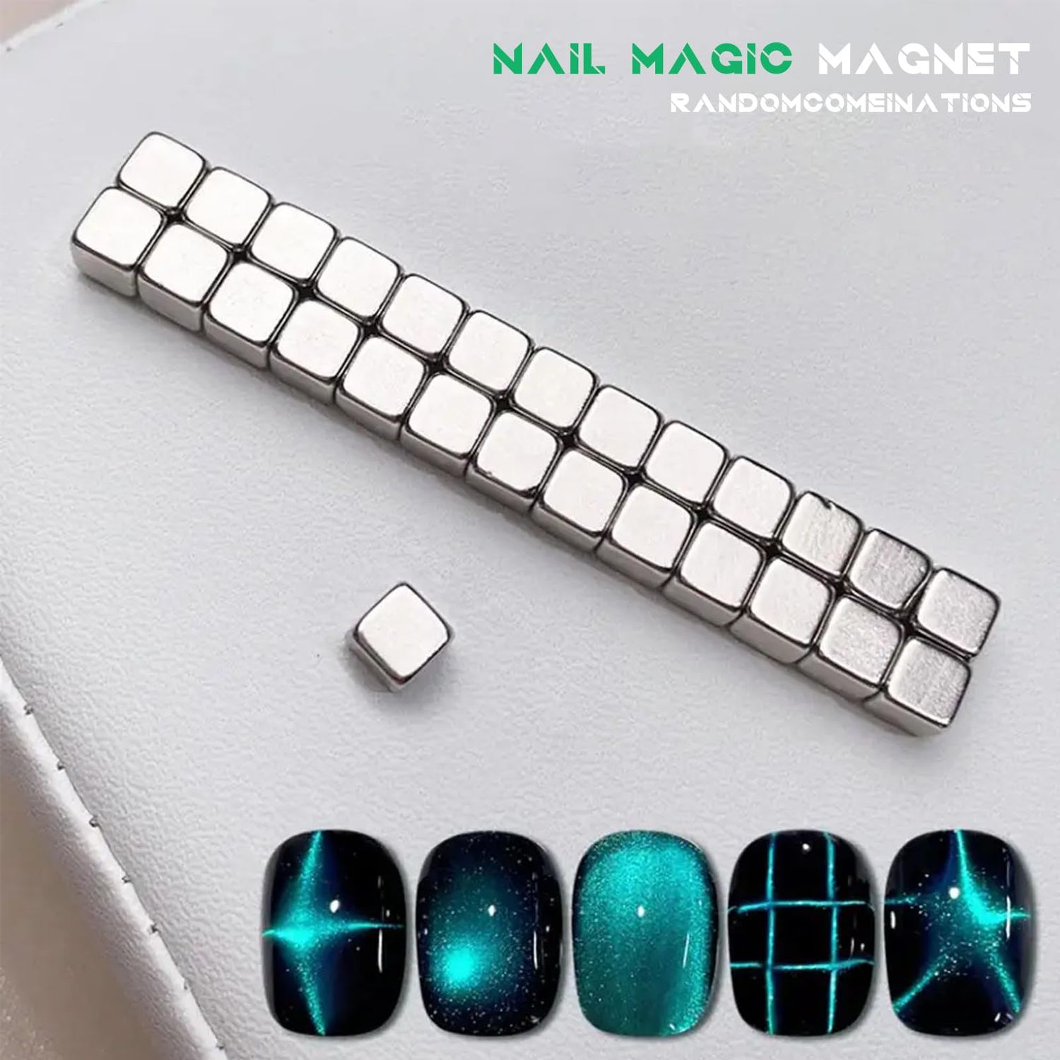 XEAOHESY 38 Pieces Cat Eye Magnet for Nails Cylindrical Strong Nail Magnet Tool Multi-Functional Nail Magnet Double Ended Magnet Wand Magnet Stick Cube Nail Magnet for Cat Eye Gel Nail Polish