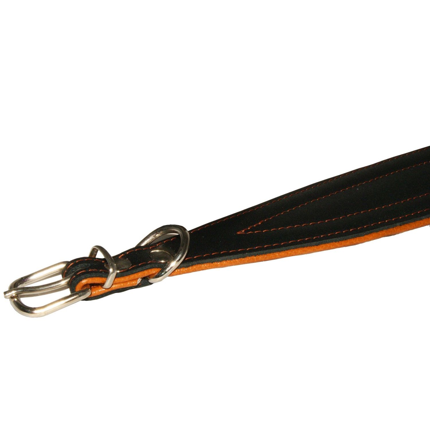 Real Leather Extra Wide Padded Tapered Dog Collar Glossy Black Greyhound Saluki Deerhound Lurcher Whippet Dachshund (11"-13" Neck; 2" Wide, Toffee)