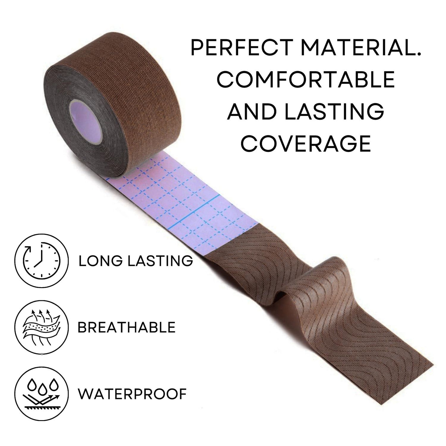Brown Tattoo Cover Up Tape | Perfectly Sticky & Full Coverage | Brown Skin | 7.5 cm x 4.5 m |Waterproof & Breathable | Ultra Thin, Ideal for Covering Big Tattoos