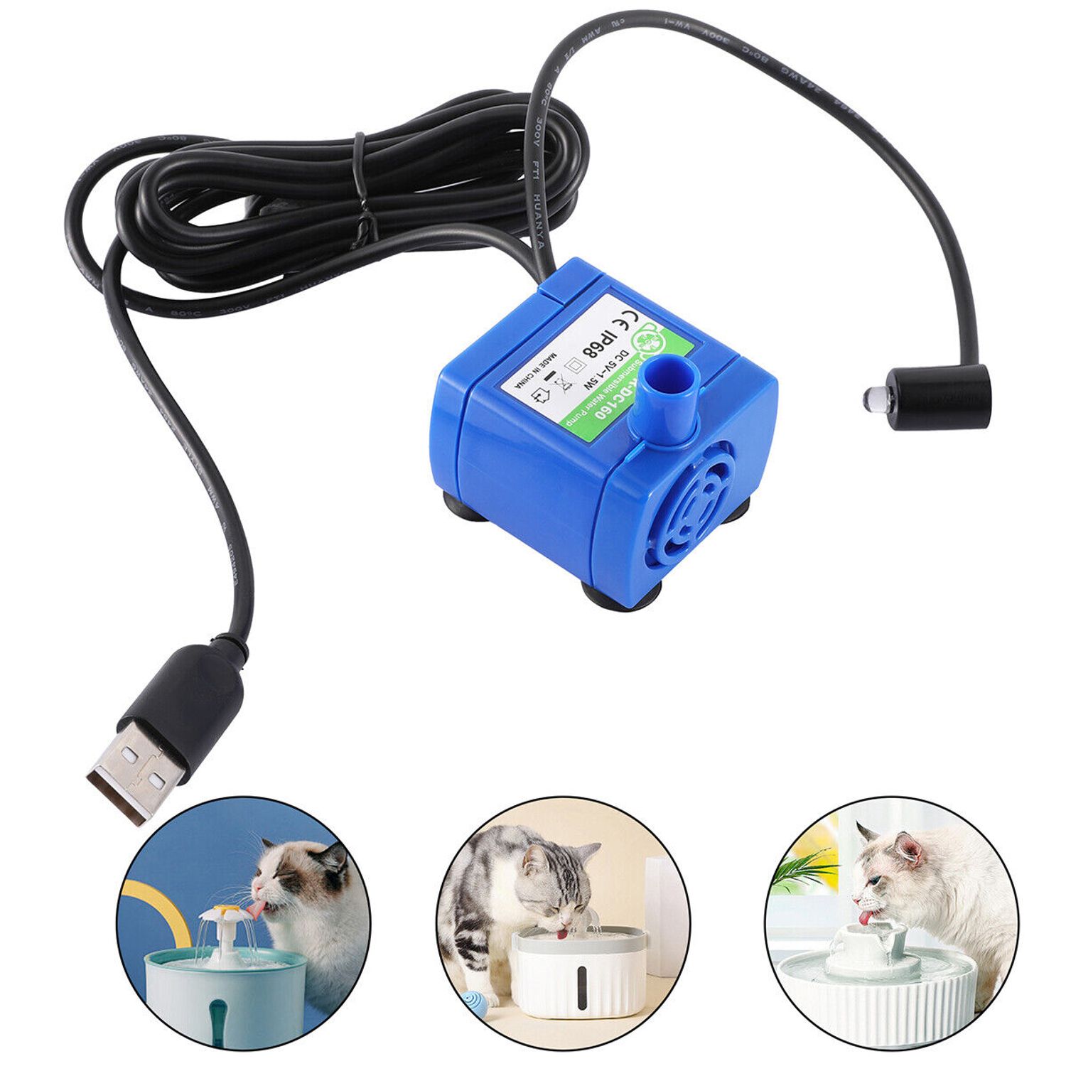 Pet Fountain Pump Replacement Cat Water Fountain Pump for Flower Fountain Automa