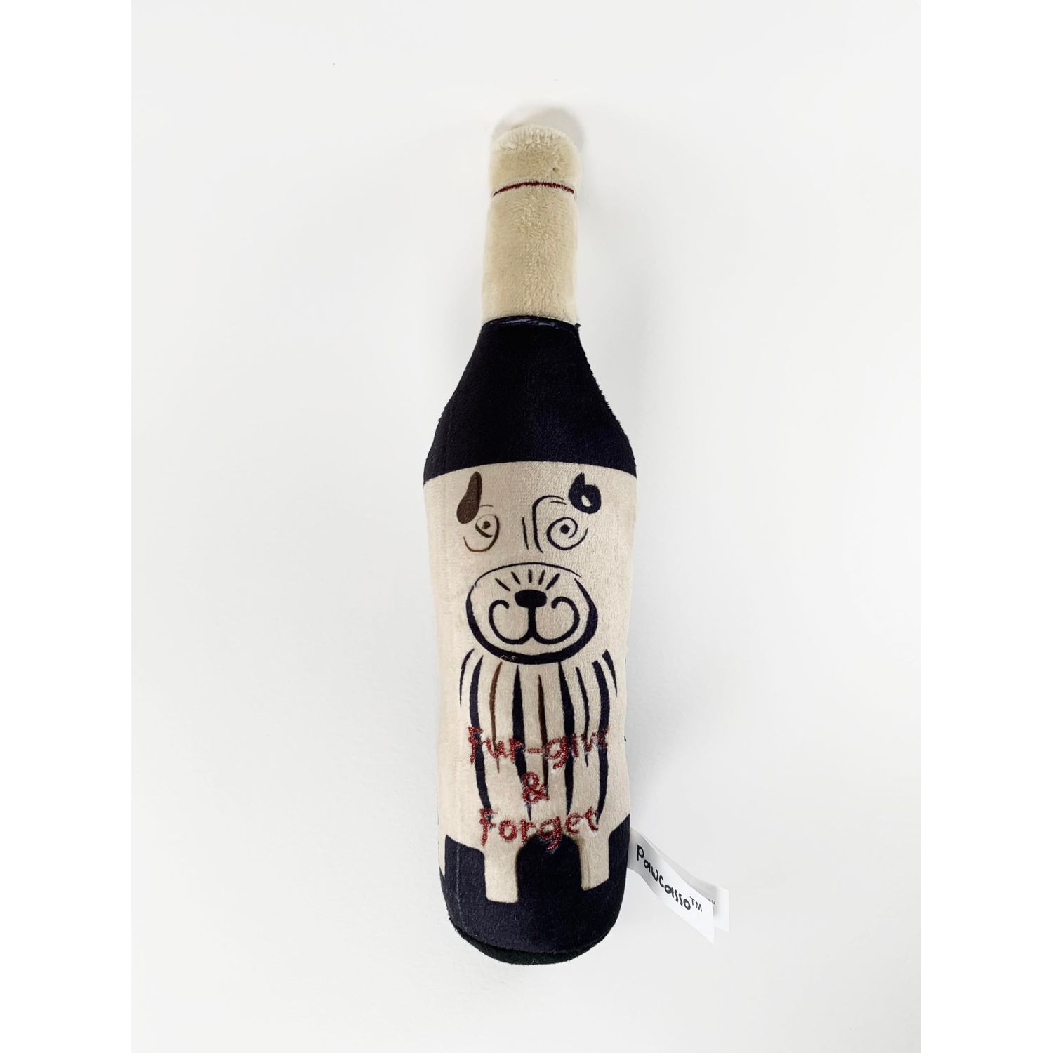 Pawcasso Fur-give and Forget The Whimsical Waggin Cellar Collection Features Plush, Designer Dog Toys Inspired by The Elegance of fine Wines and Whimsical Artistry.