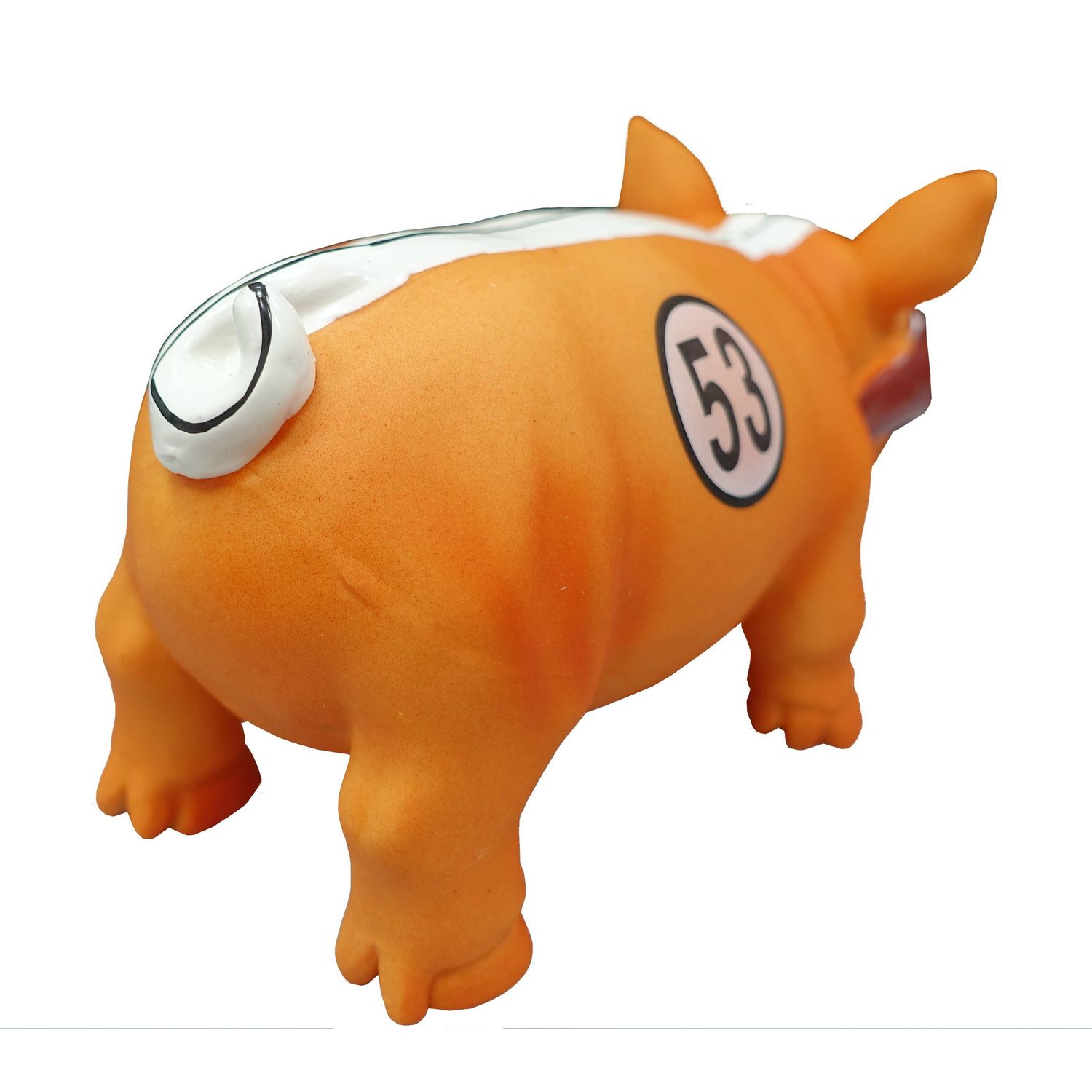 Latex Pig with Sun Glasses Style Dog Toy (Orange)