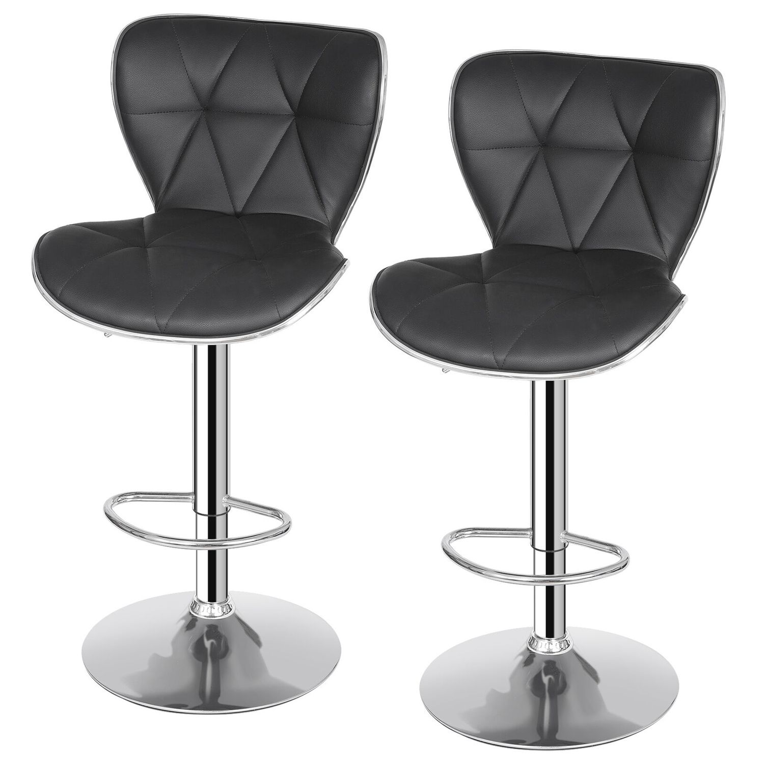 Shell Bar Stools Set of 4 Adjustable Height Swivel Bar Stools Dining Chairs Home