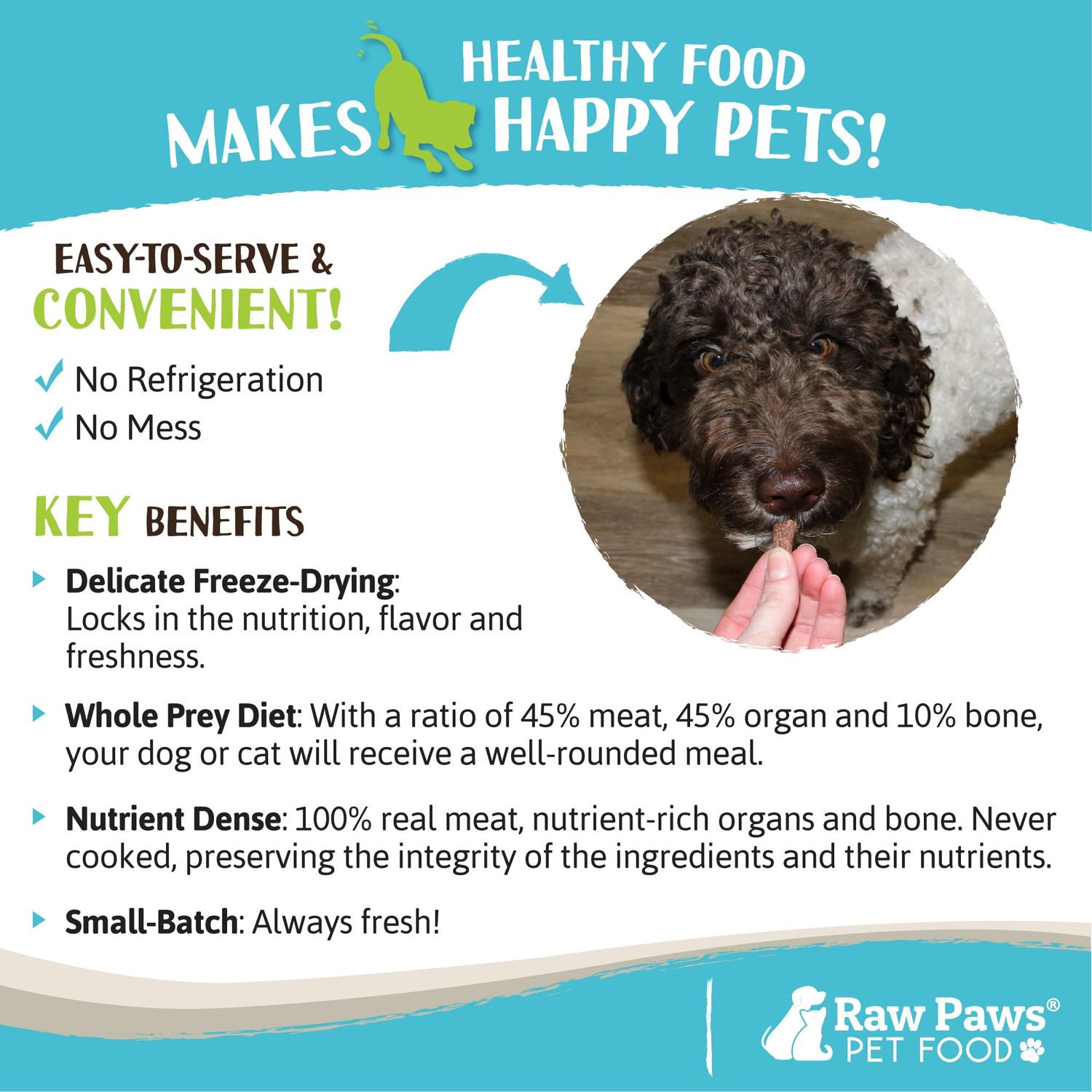 Raw Paws Freeze Dried Dog Food & Cat Food - Beef Recipe, 16-oz - Made in USA - Freeze-Dried Dog Food - Freeze Dried Raw Dog Food - Raw Dog Food Freeze Dried - Raw Food for Dogs - Freeze Dried Cat Food