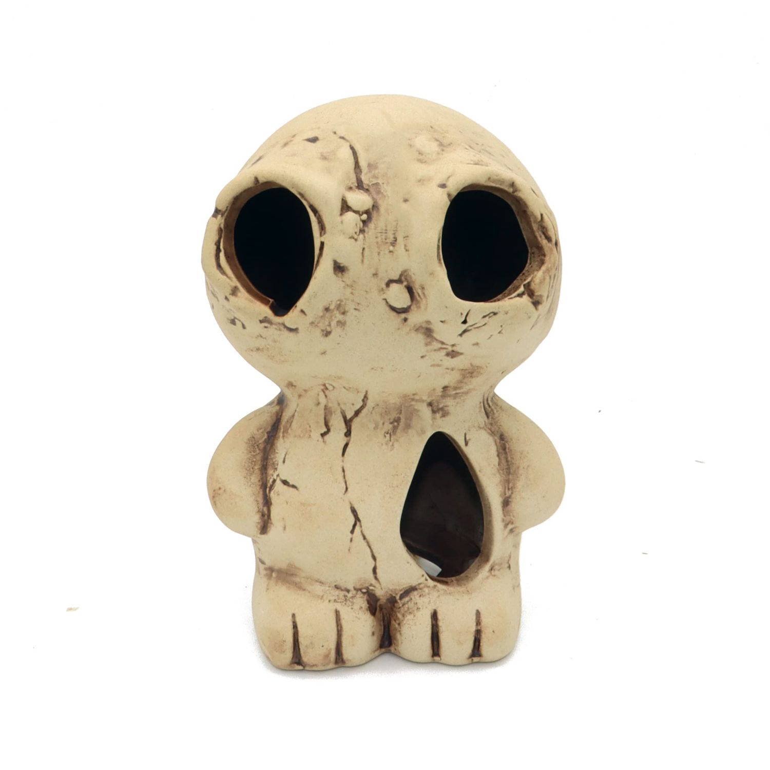 ALEGI Aquarium Ceramic Decoration Mountain, Cave Rock for Cichlids, Betta Fish Tank (Monster)