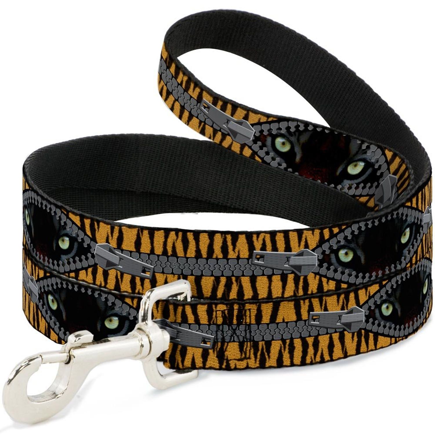 Dog Leash Tiger Eyes 4 Feet Long 0.5 Inch Wide