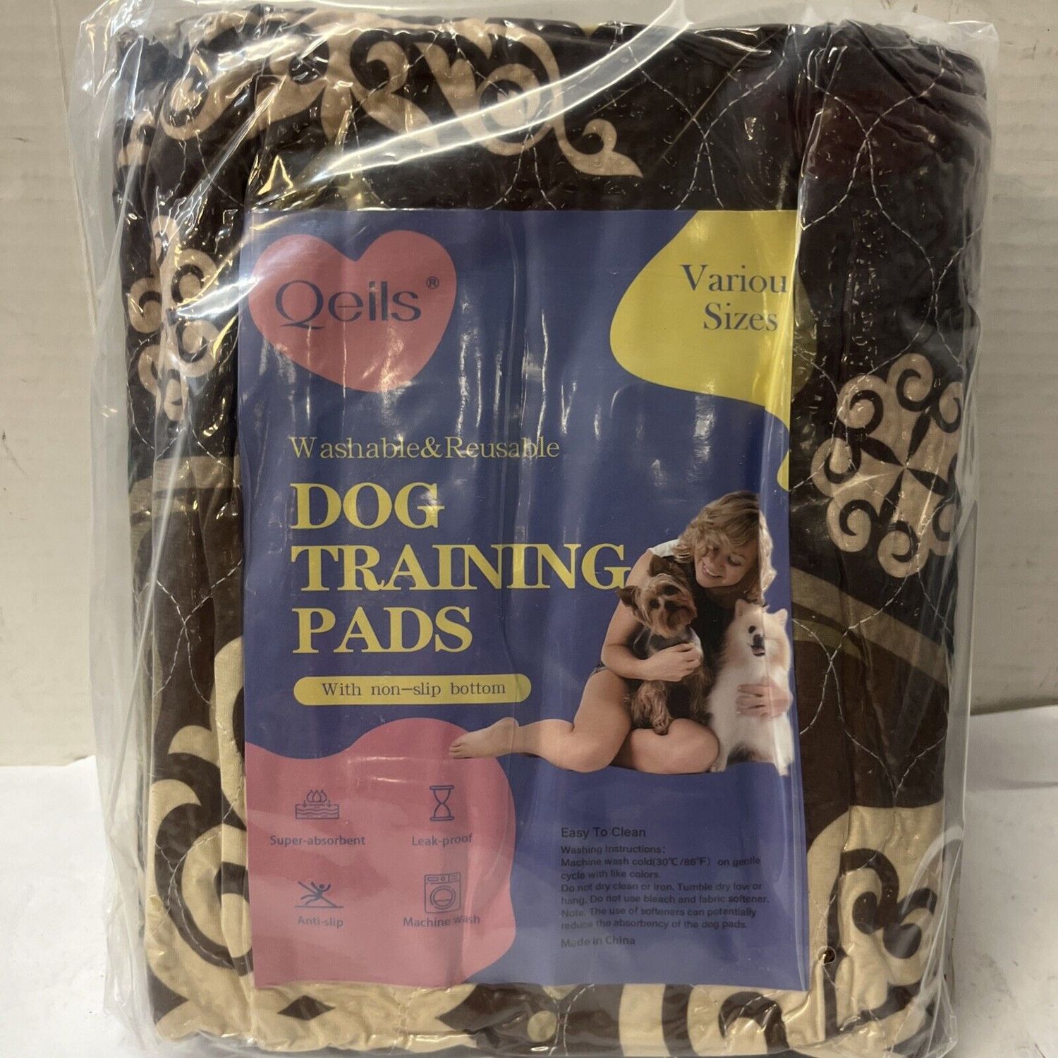 Qeils Reusable Washable Dog Training Pads 72”x72”