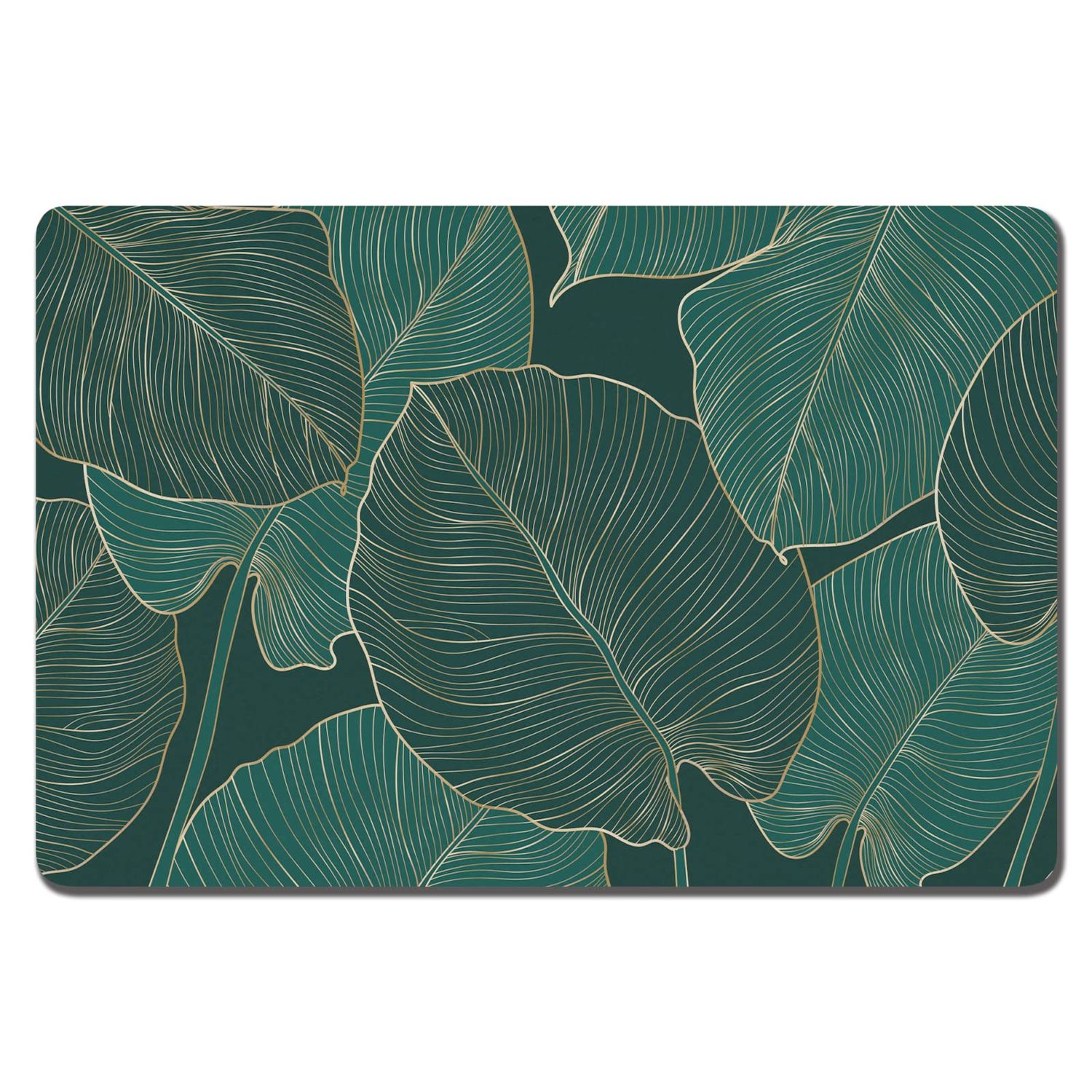 Rnivvi Dog Food Mat, 16" x 24" Flower Absorbent Dog Cat Bowl Mat for Food and Water, Cute Anti-Slip Rubber Pet Feeding Rug Protect Floors, Puppy Placemat for Feeding & Watering Supplies, Tropical