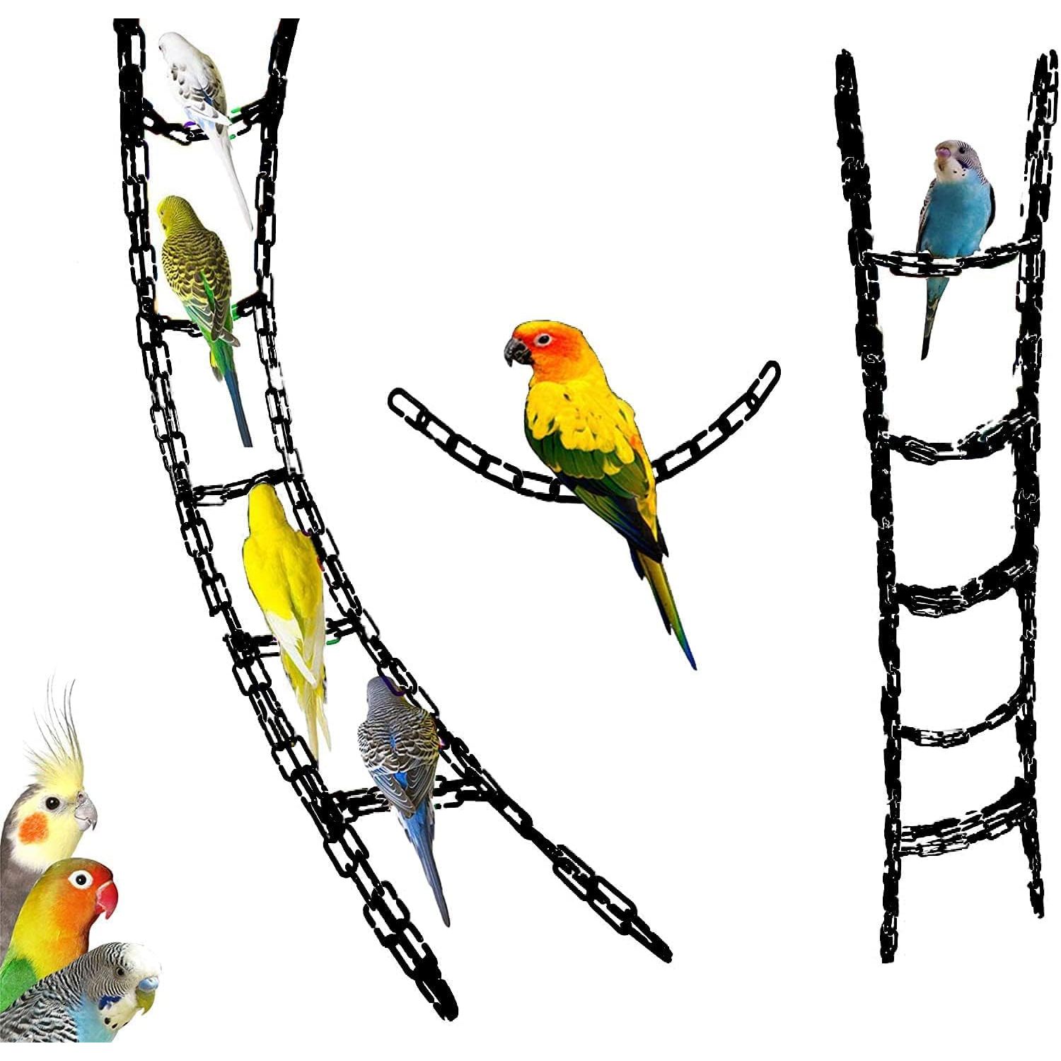 Hyamass 600pcs C-Clips Chains Hooks Plastic Chain Links C-Links Children's Learning Toy Sugar Glider for Parakeets,Small Pet Rat Parrot Bird Toy Cage Swing Climbing Cage Toys (Black)