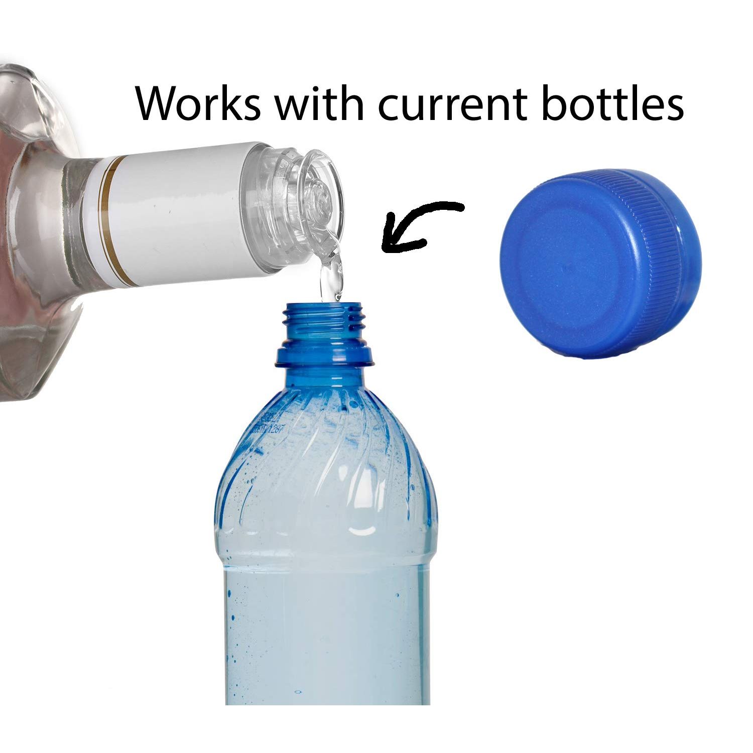 Best E Goods Grebe Caps Sneak Alcohol Anywhere, Reseal Your Water Bottle Perfectly 28mm (12) | Leak Free, Fits Fiji | Bootleg, Smuggle, Hide Liquor to Concerts, Sports, Festivals | 12 Blue Screw Lids
