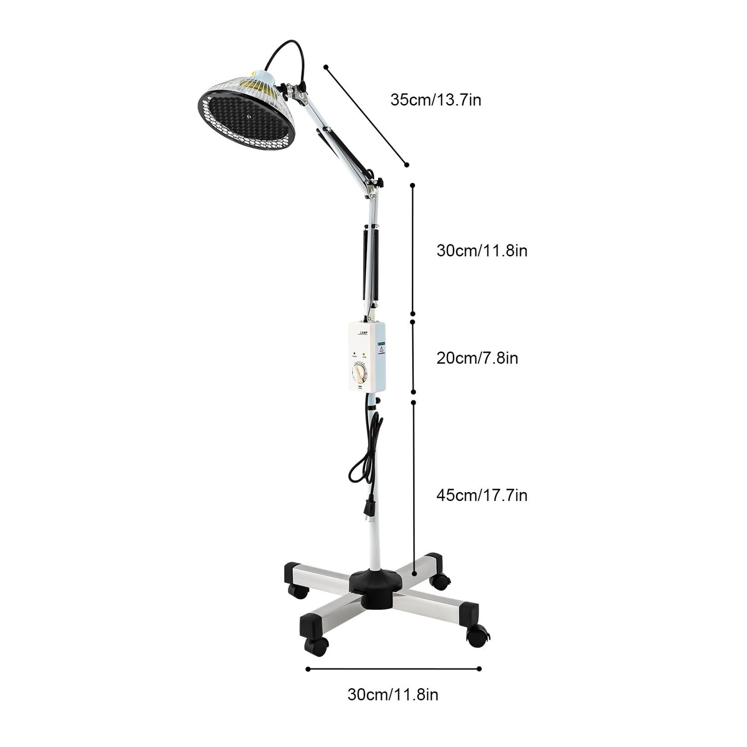 DNYSYSJ Infrared Heat Lamp, 110V 250W Far Infrared Mineral Heat Lamp, Single Head Infrared Light, Pain Relief Device for Body Face