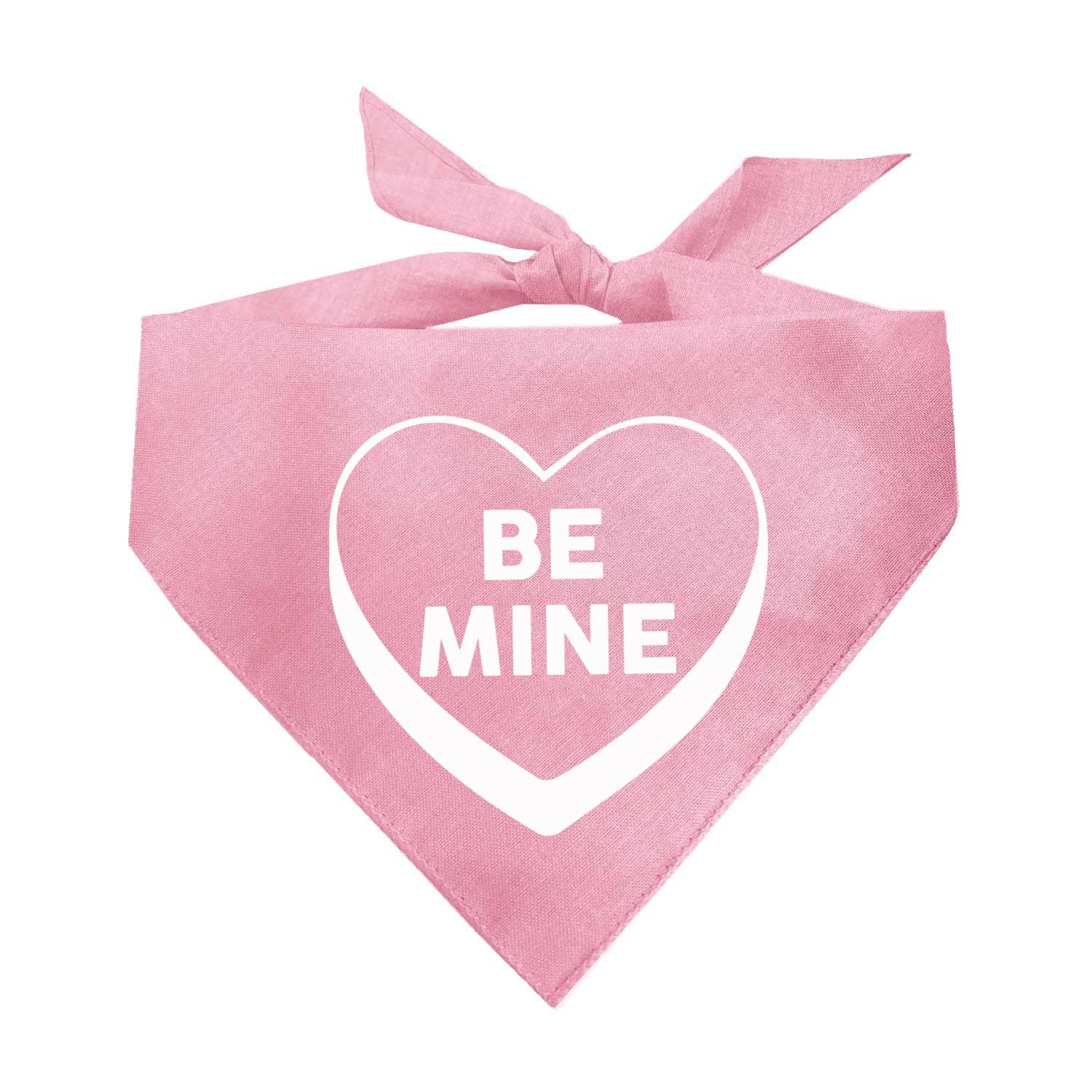 Be Mine Candy Heart Valentine's Day Dog Bandana (Baby Pink, OS 195)