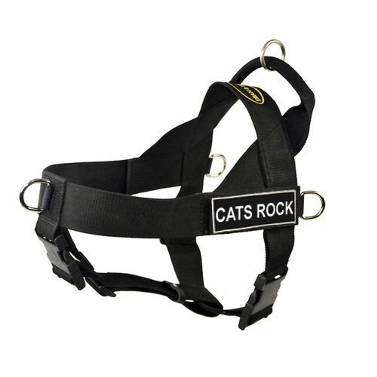 Dean & Tyler D&T UNIVERSAL CATSROCK BK-L DT Universal Fun No Pull Dog Harness, Cats Rock, Large, Fits Girth, 79cm to 107cm, Black
