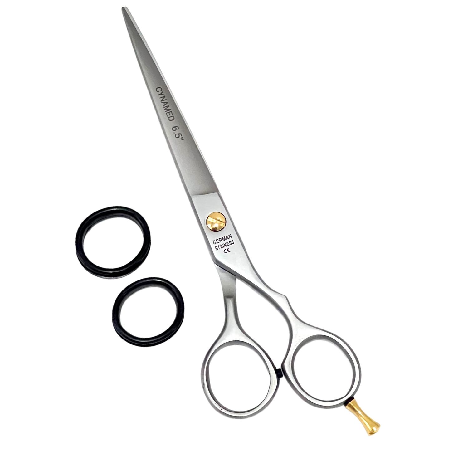 Set of 9 - Professional Salon Barber Scissors and Thinning Shears for Hair Cutting and Styling Sizes 6" to 7.5" - German Stainless Steel