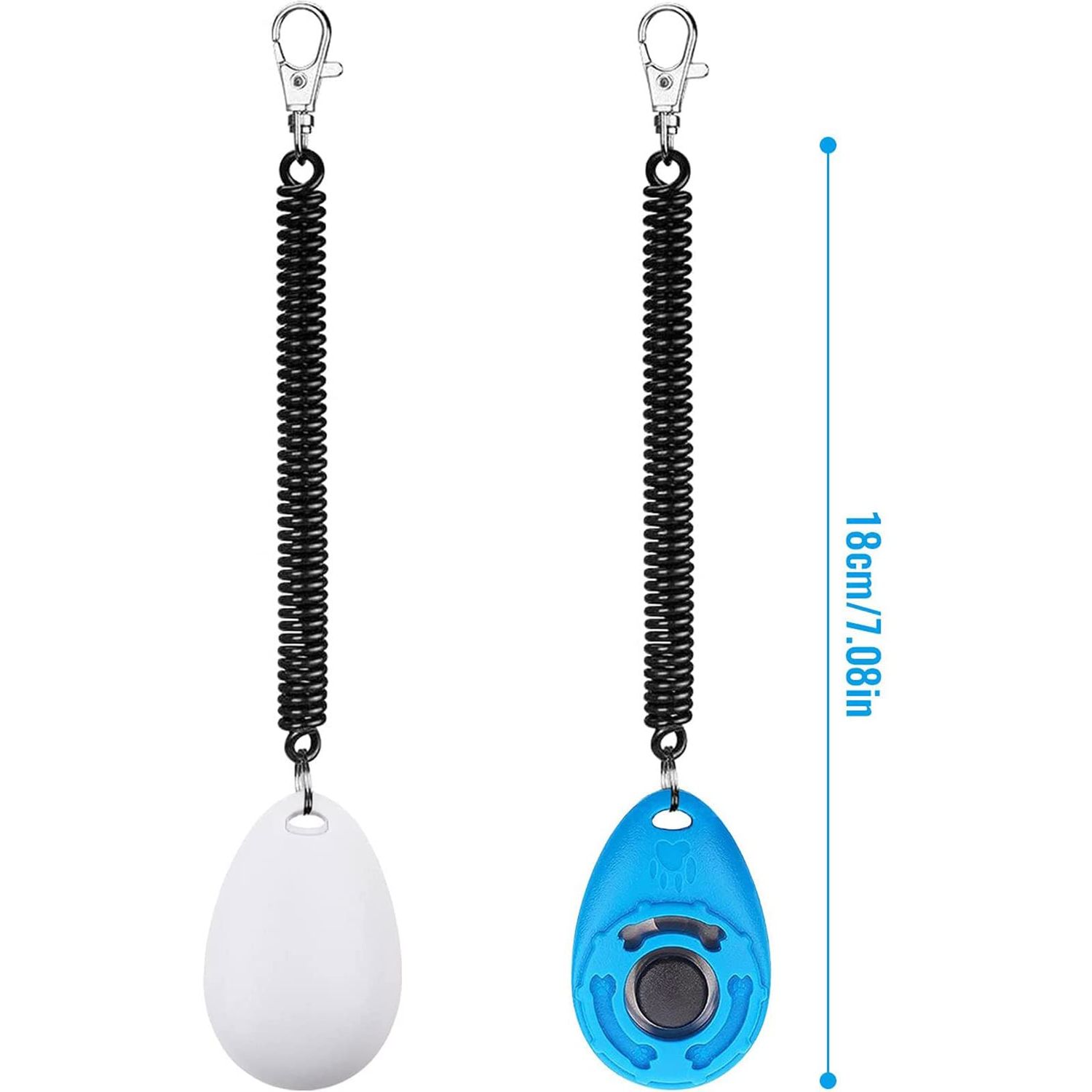 Dog Training Clicker with Wrist Strap - OYEFLY Durable Lightweight Easy to Use, Pet Training Clicker for Cats Puppy Birds Horses. Perfect for Behavioral Training 2-Pack (Red and Blue)