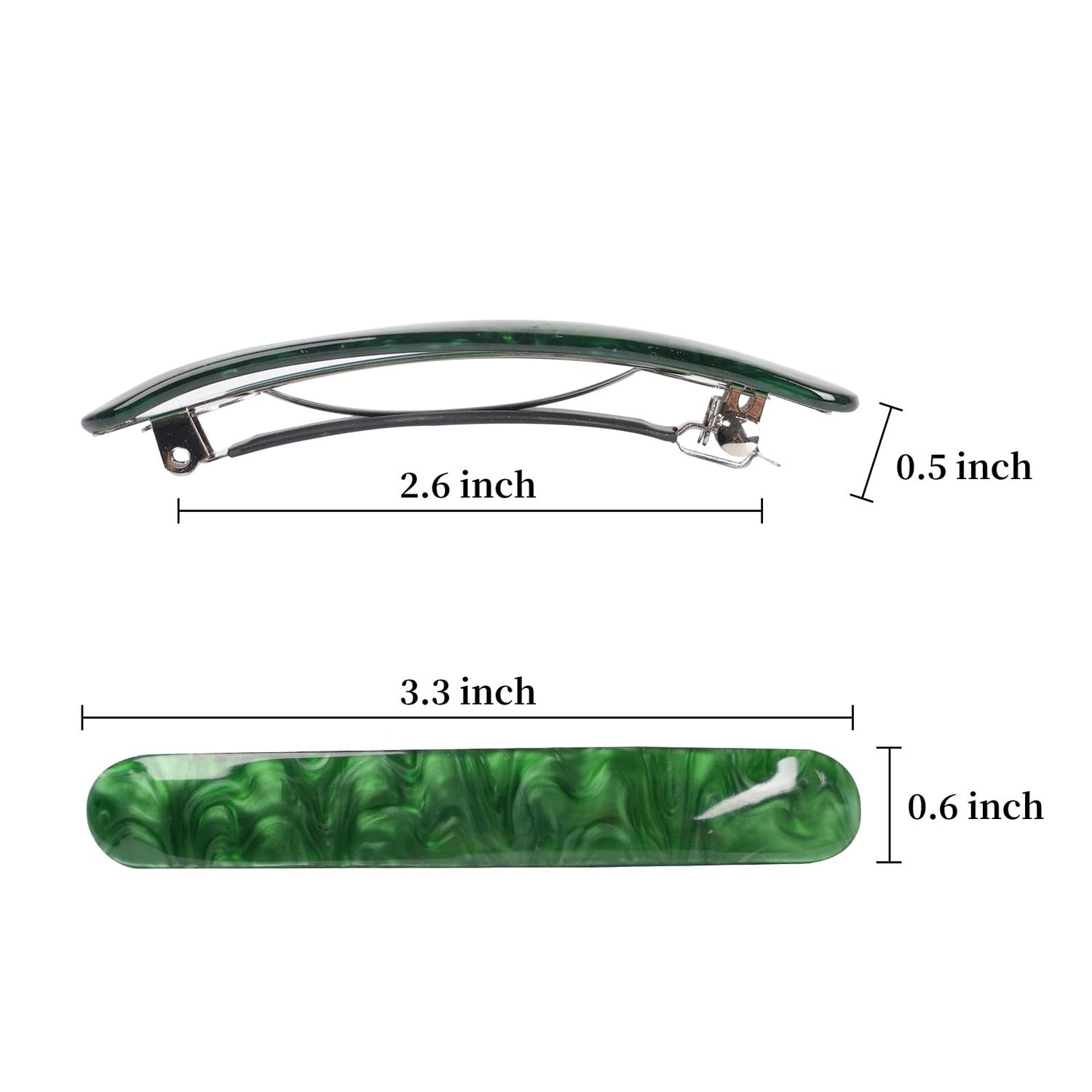3PCS Hair Barrette for Women, French Hair Barrette Tortoise Shell Automatic Hair Clips for Thick Medium Volume Hair,Girls Women Hair Pin Retro Hair Clasp (Light Blue,Star Green,emerald)