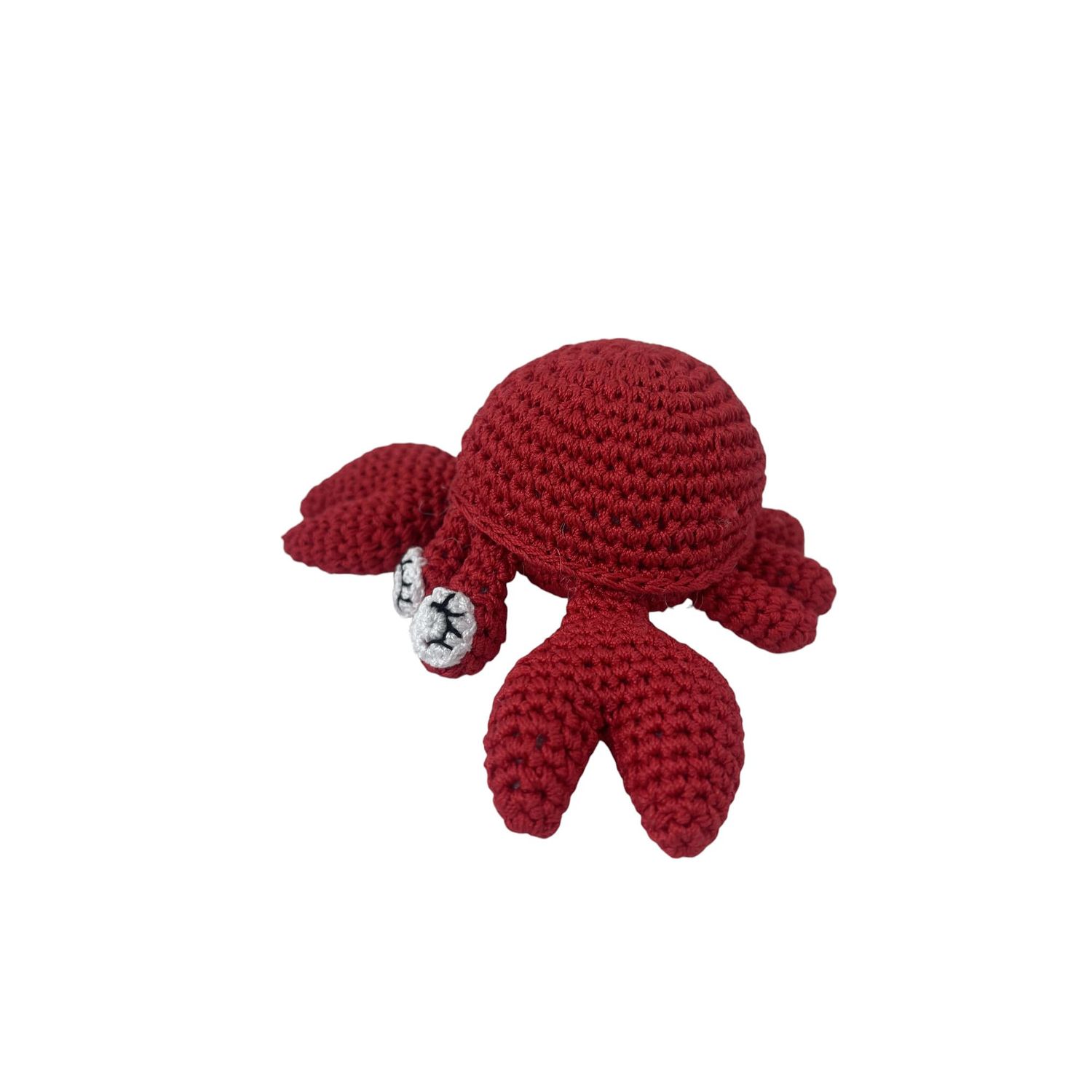 Skelapparel Endless Fun Dog Teeth Cleaning Cotton Crochet Squeaky Dog Toy for Small Dogs - Crab
