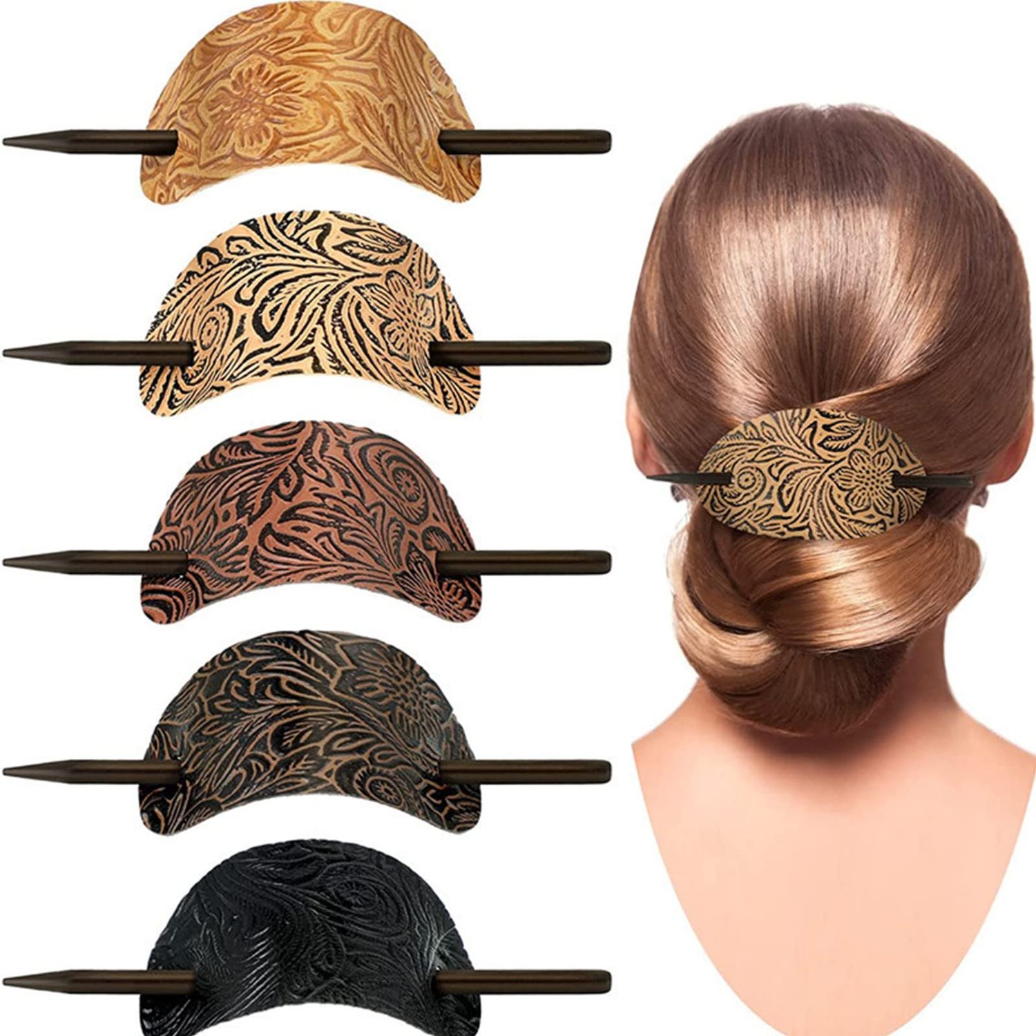 YS0911 Viking-Celtic Hair Clip Vintage Slide Hairpins Bun Knot Hair Sticks Hair Barrettes Accessories For Girls Women Gift Hair Pin, copper