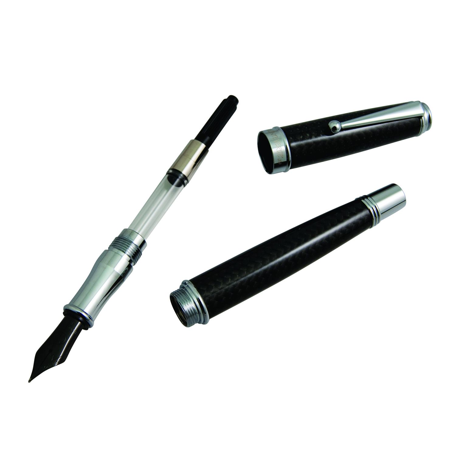 Monteverde Invincia Deluxe Chrome Fountain Pen, Broad Nib (MV41291 B NIB)