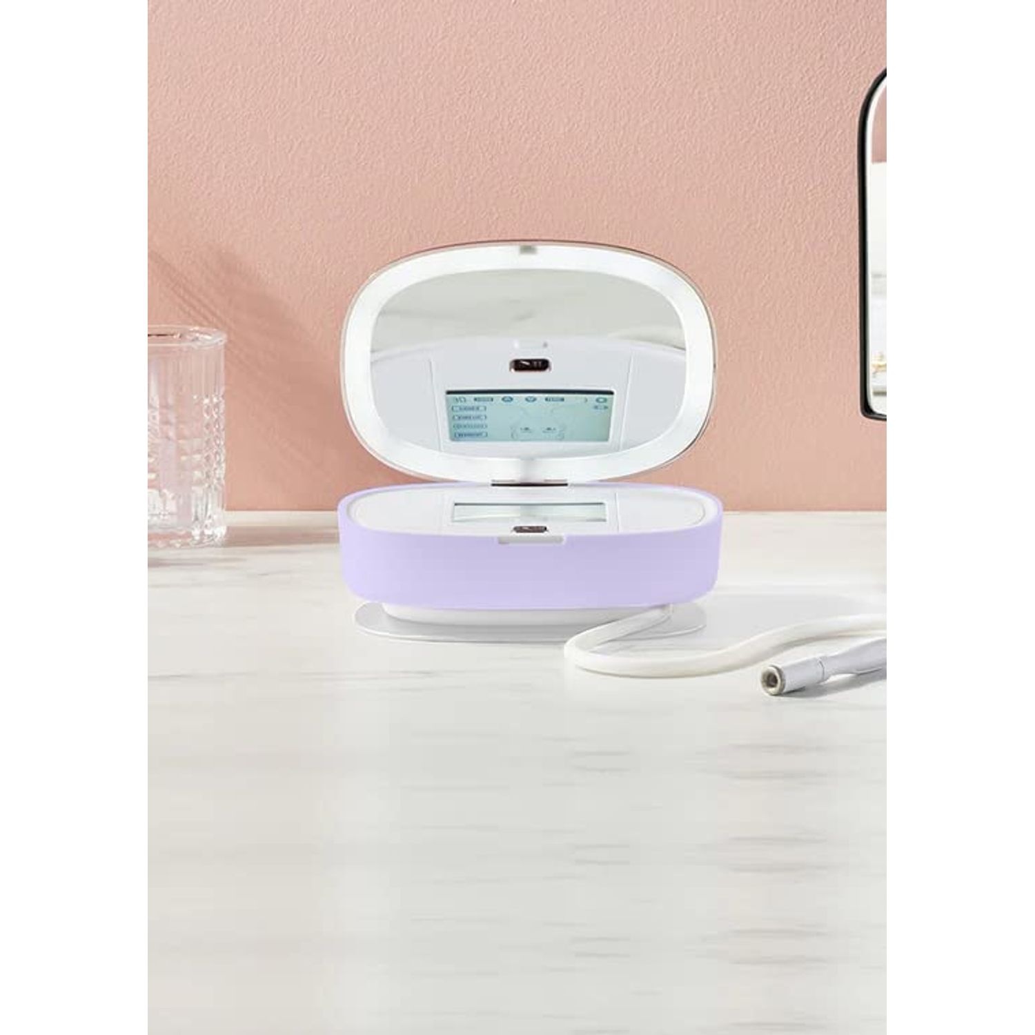 Trophy Skin UltradermMD - 3 in 1 Home Spa Microdermabrasion - Deep Skin Exfoliator Machine with Real Diamond and Pore Extractor Tips - Rejuvenate Face Skin and Even Out Skin Tone - Lilac