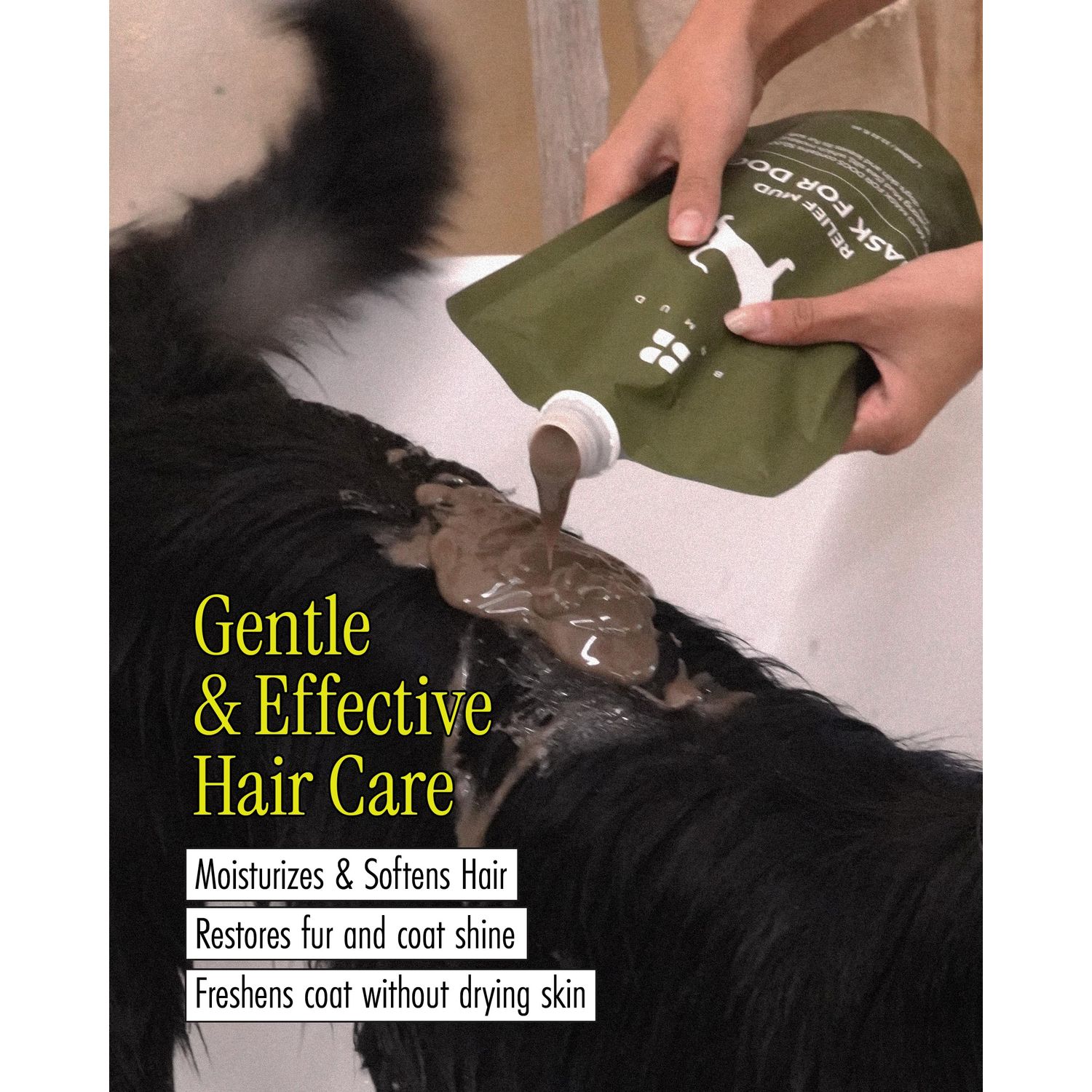 BRMUD Relief Mud Mask for Dogs - Luxurious Coat and Dry Skin Treatment with Boryeong Mud 50,000ppm - Hypoallergenic Dog Grooming Mask with Mineral and Gentle Ingredients, 35.3 oz.